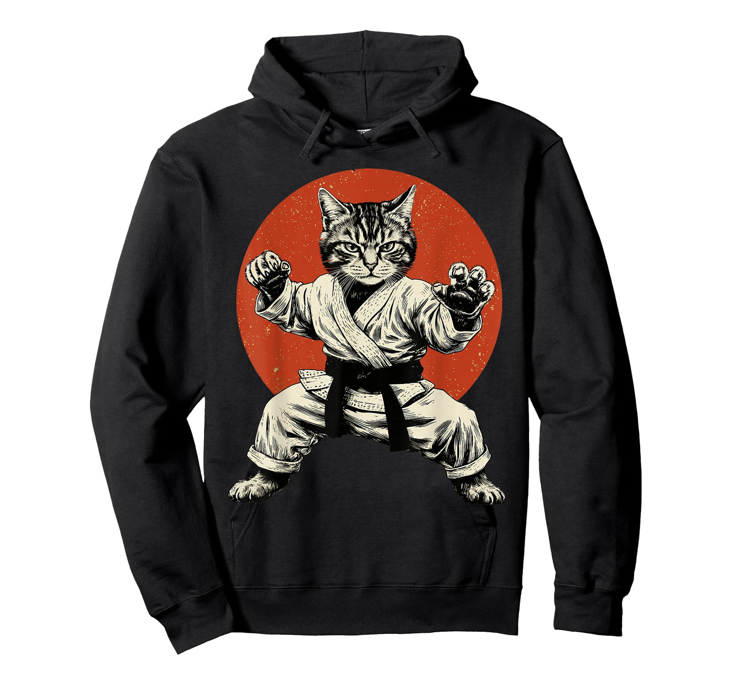 Martial Arts Cat Karate Judo Japanese Flag Funny Japan Anime T-Shirt