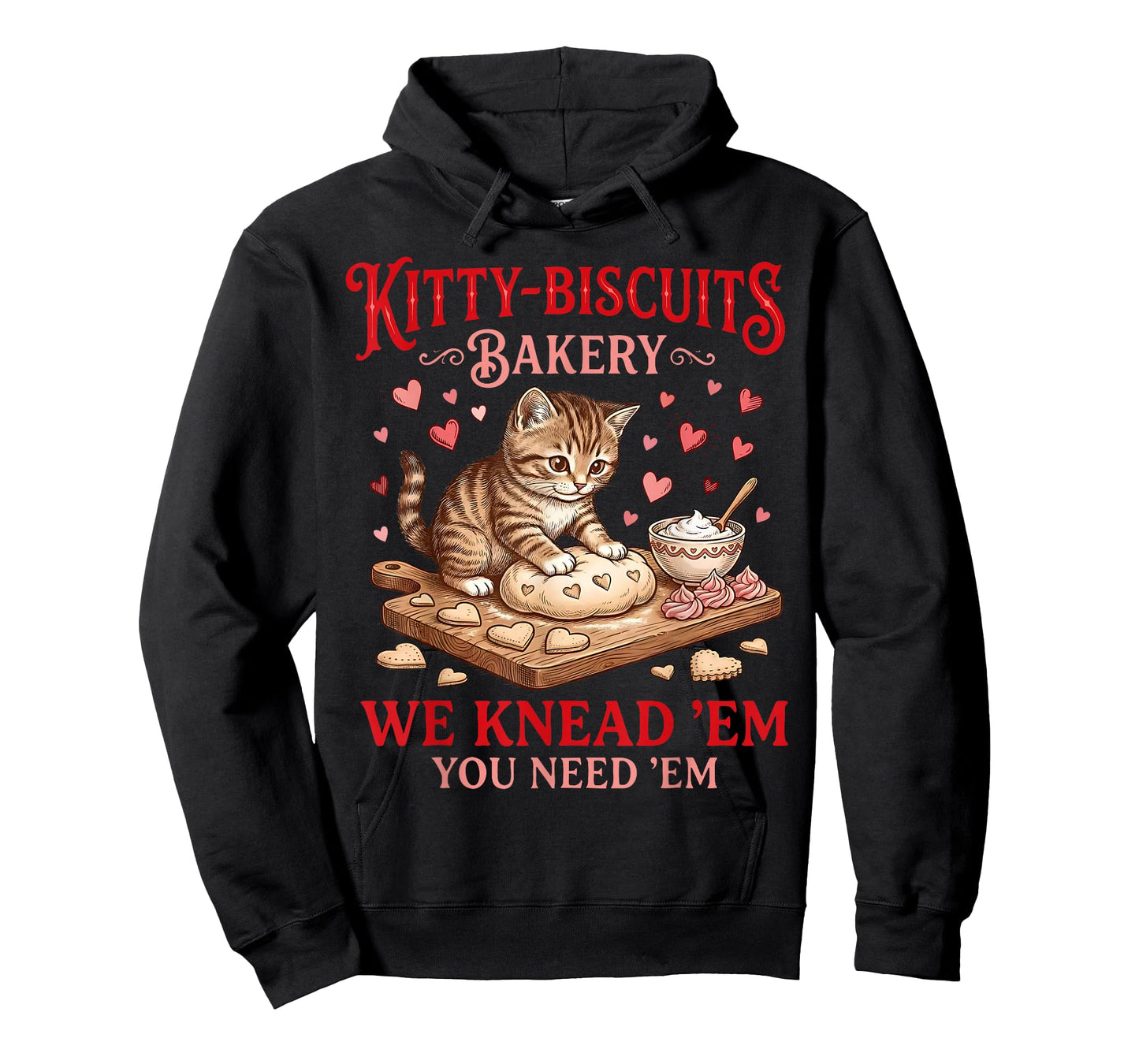 Valentines Cat Kitty Biscuits Bakery Kitten Baking Cookies T-Shirt