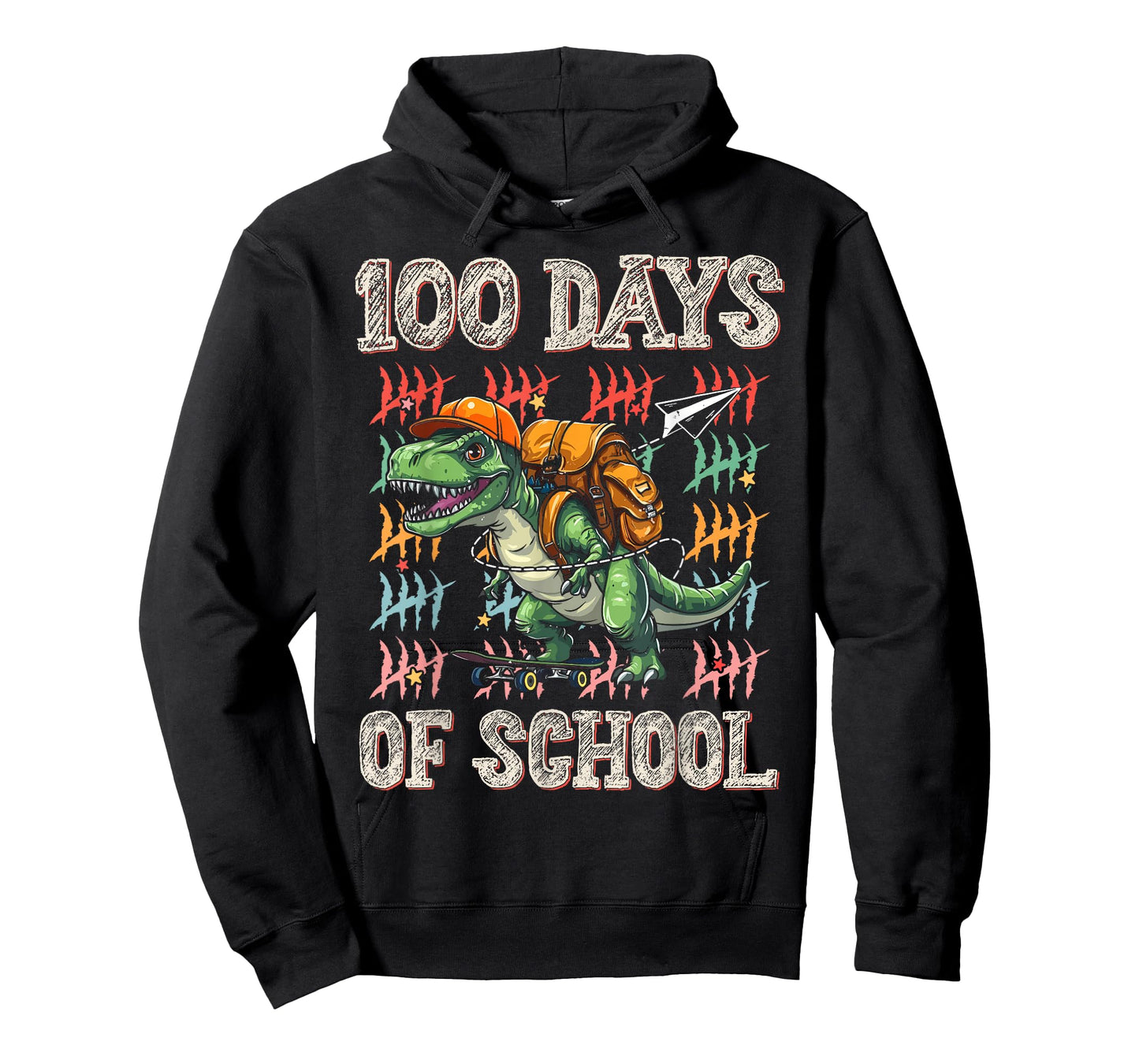 100 Days of School 100th Day Dinosaur T-rex Men Boys Kids T-Shirt
