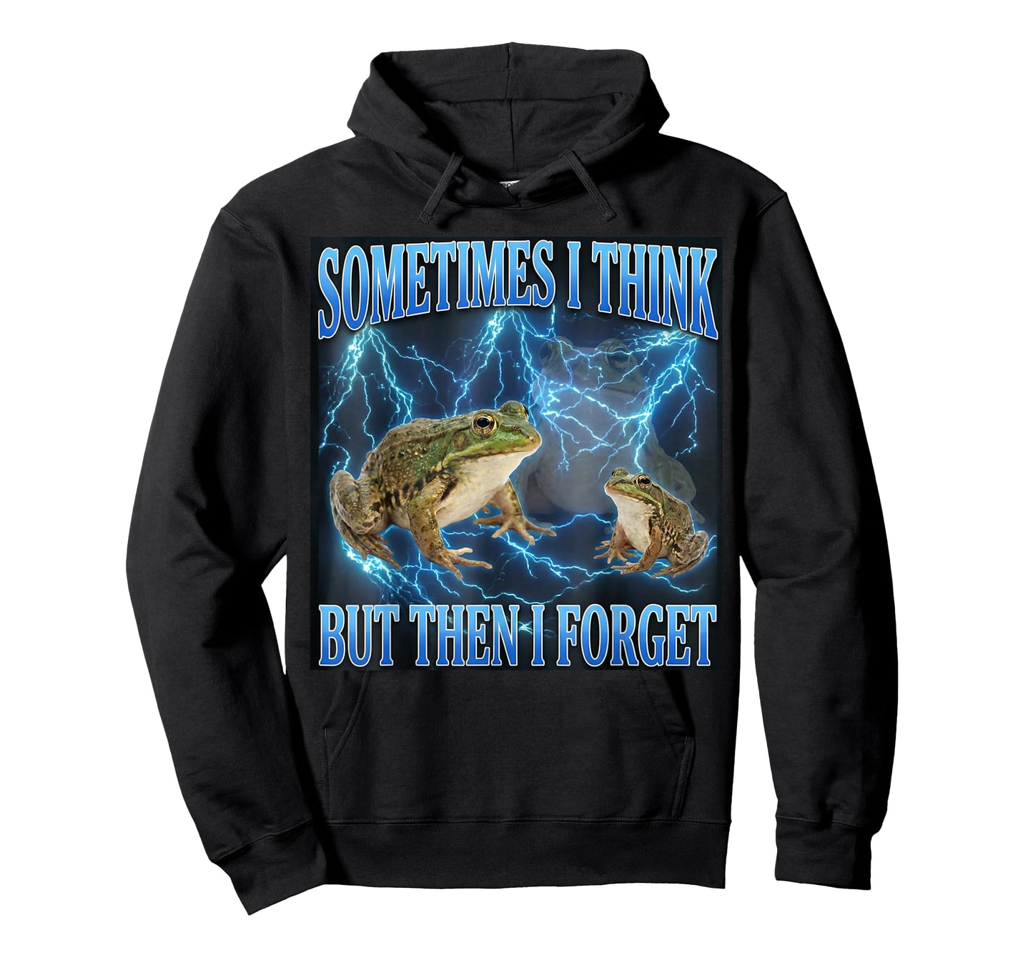 Funny Grumpy Frog Meme Sometimes I Think But Then I Forget T-Shirt
