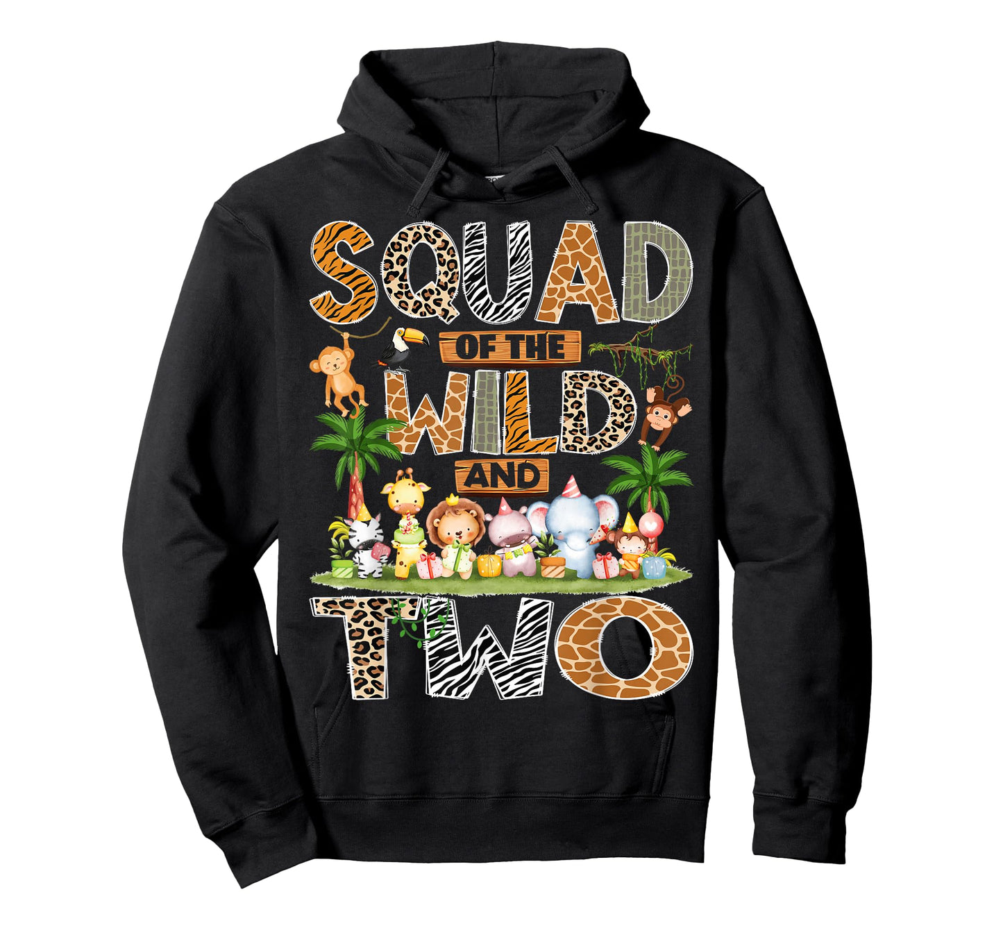 Squad of The Wild & Two 2nd Birthday Boy Safari Jungle T-Shirt