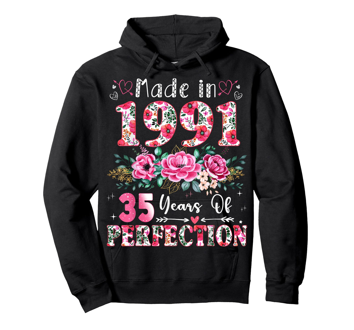35 Year Old Made in 1991 Floral 35th Birthday Women T-Shirt