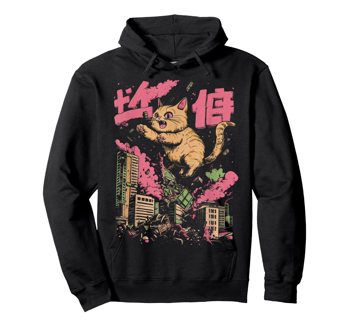 Catzilla Funny Giant Cat Monster Kaiju Japanese Kawaii Art T-Shirt