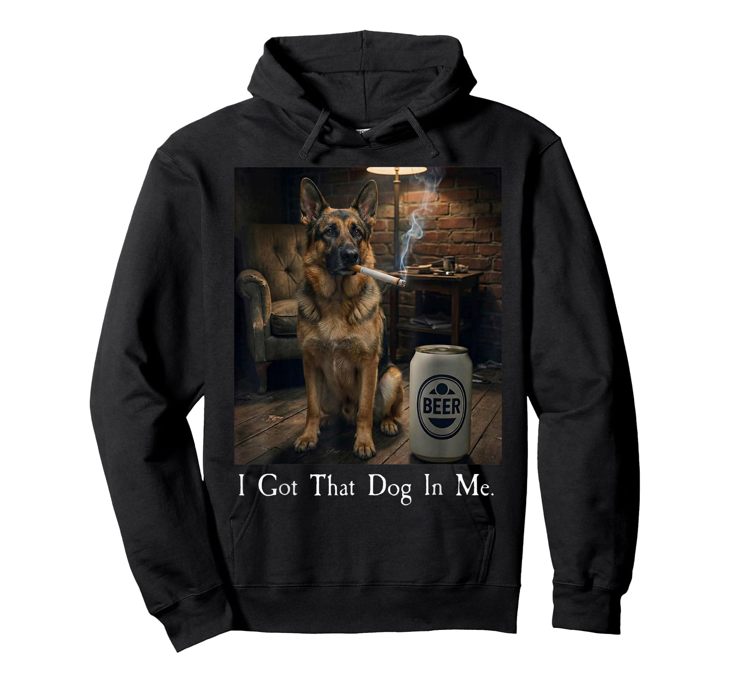 I Got That Dog in Me Funny German Shepherd Smoking Beer Meme T-Shirt
