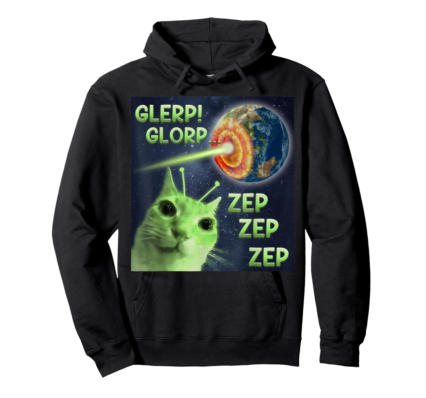 Glerp Glorp Zep Zep Zep Funny Alien Cat Meme T-Shirt