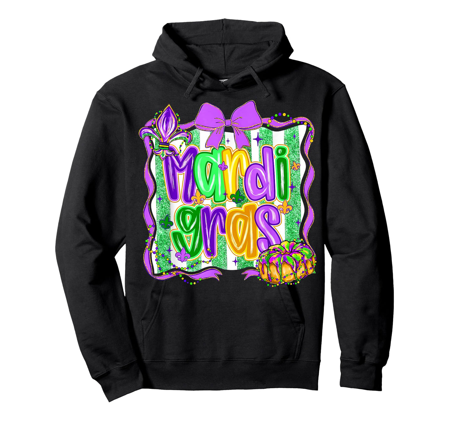Preppy Mardi Gras Coquette Bow King Cake Women Girls T-Shirt