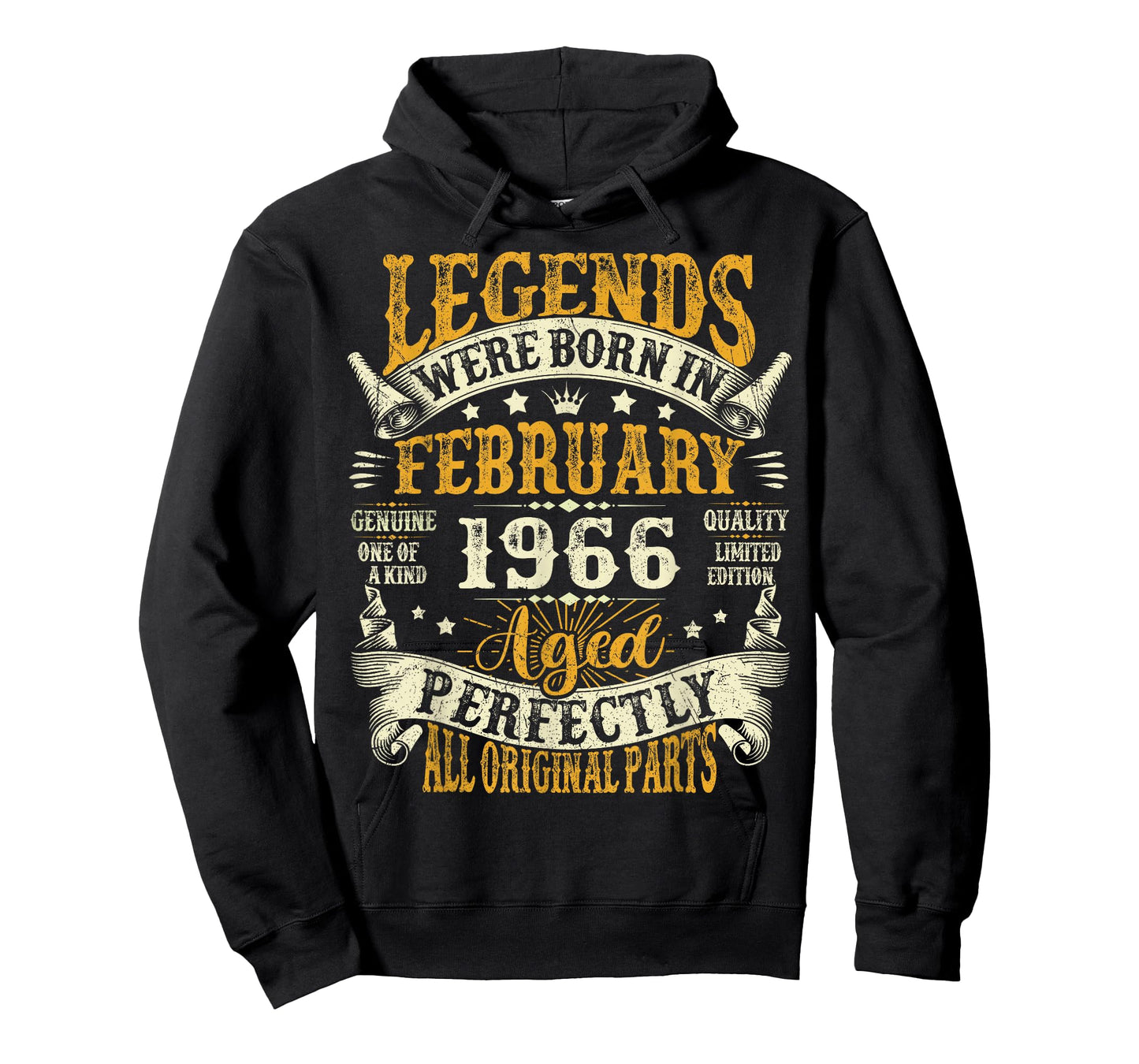 Legends were Born in February 1966 Vintage 60th Birthday Men T-Shirt