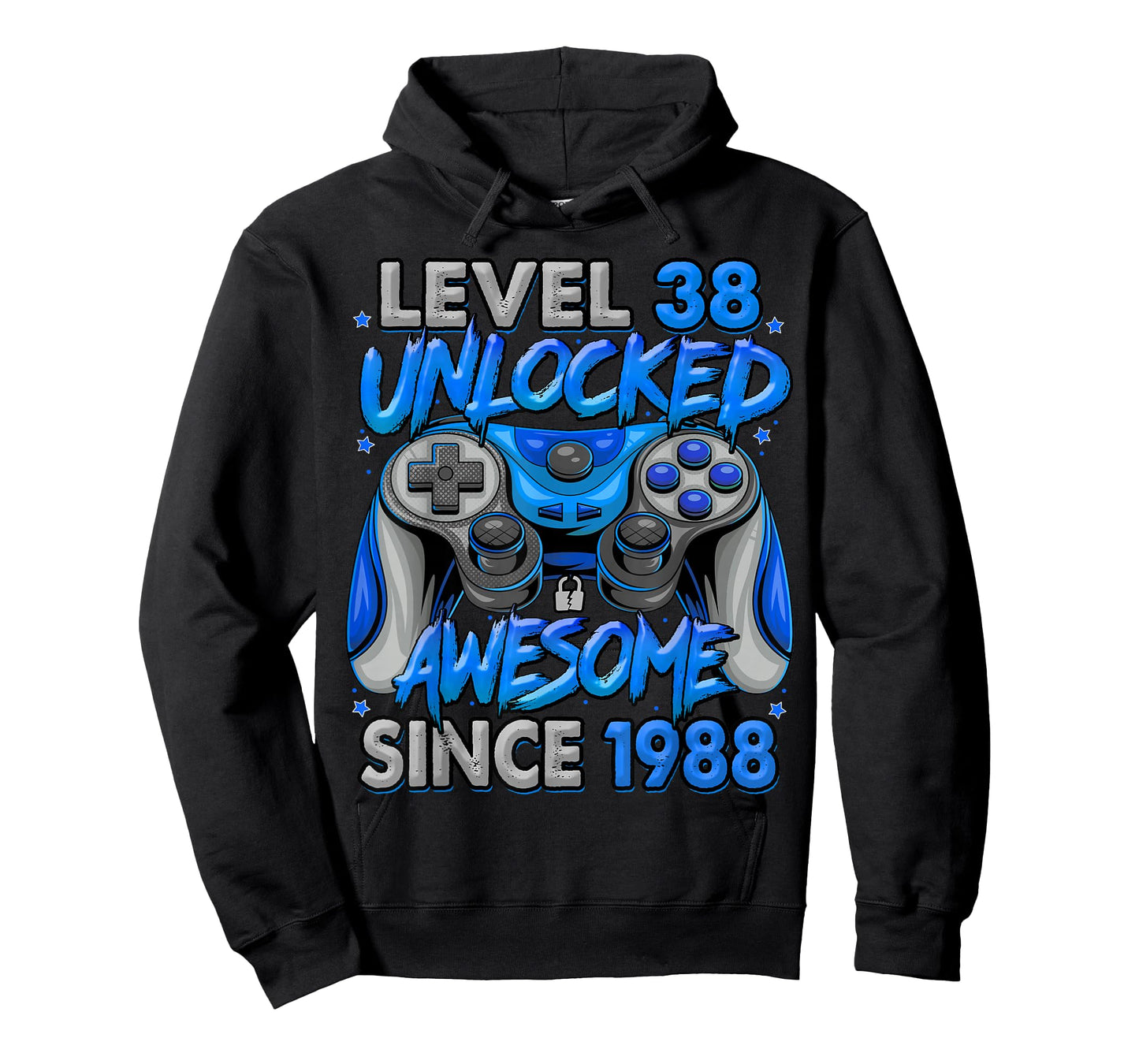 Level 38 Unlocked Awesome Since 1988 38th Birthday Gaming T-Shirt