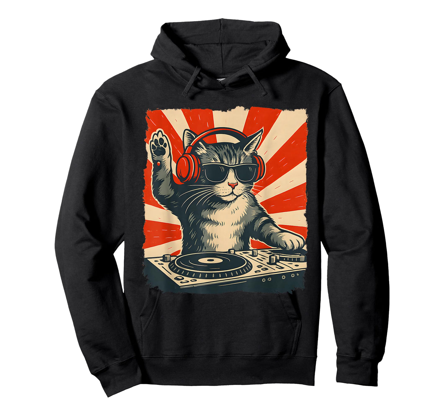 DJ Cat Funny Vintage Style Music Cat T-Shirt