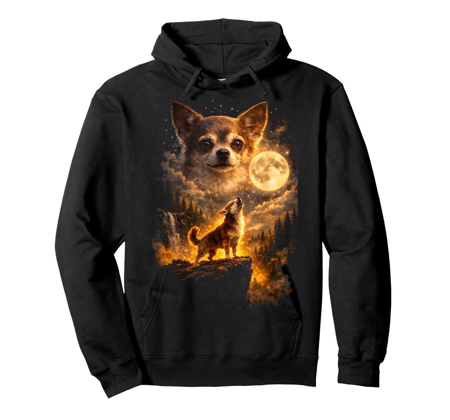 Chihuahua Howling to The Moon Funny Vintage Chihuahua Dog T-Shirt
