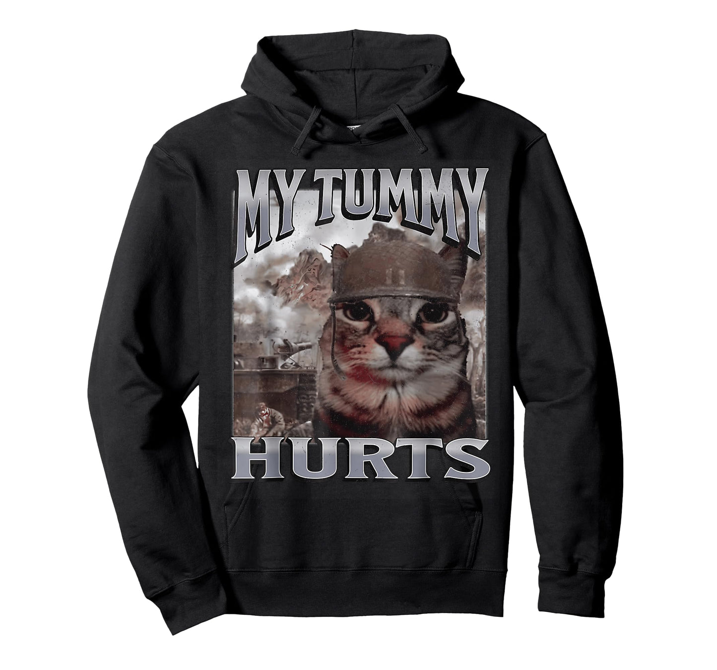 My Tummy Hurts Funny Cat Meme Bootleg Graphic T-Shirt