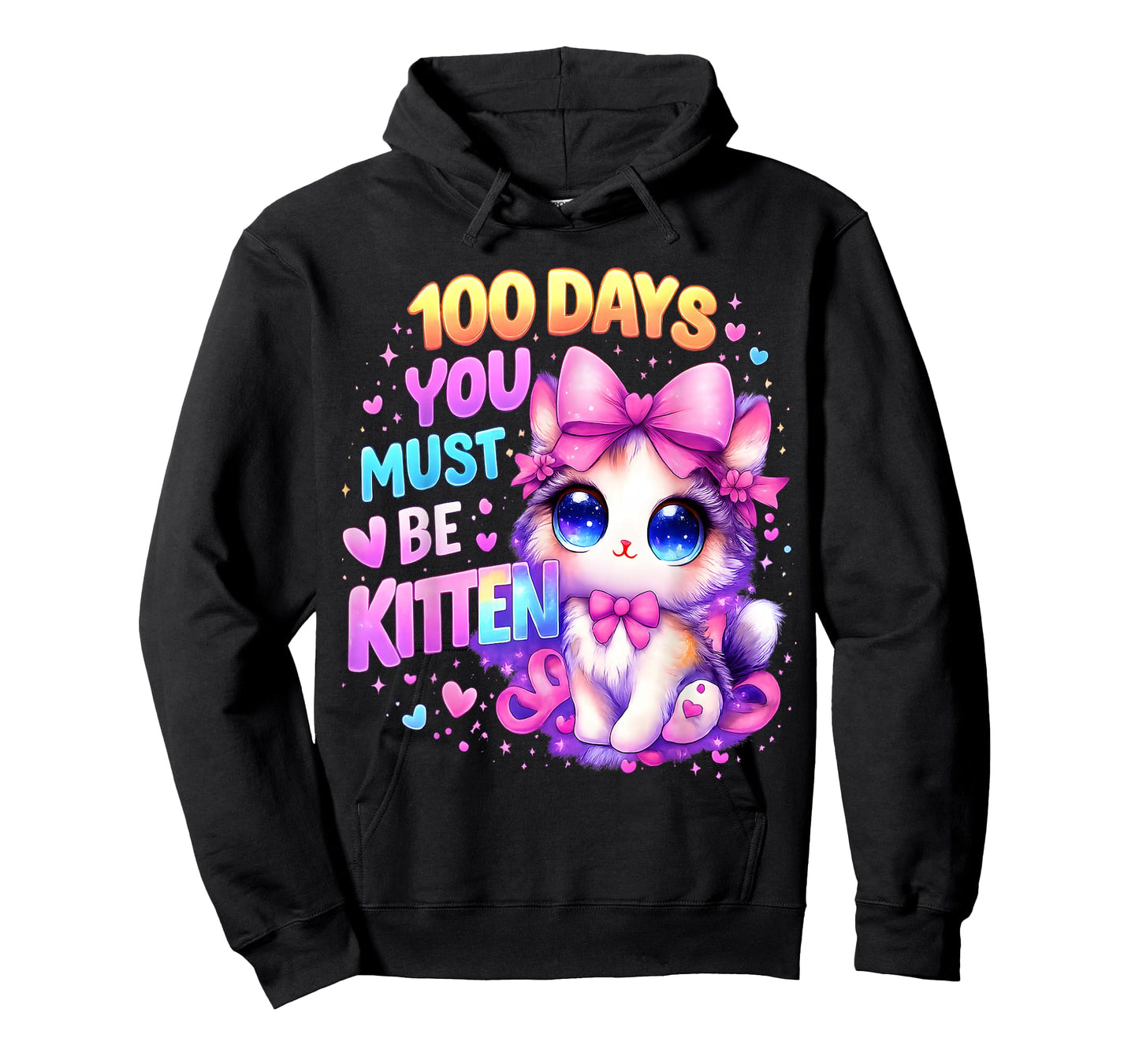 100 Days of School Girls Hearts You Must Be Kitten Cat Youth T-Shirt
