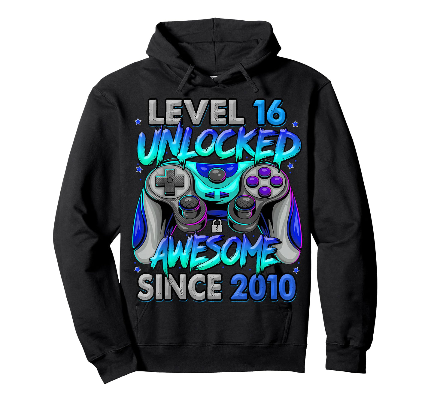 Level 16 Unlocked Awesome Since 2010 16th Birthday Gaming T-Shirt