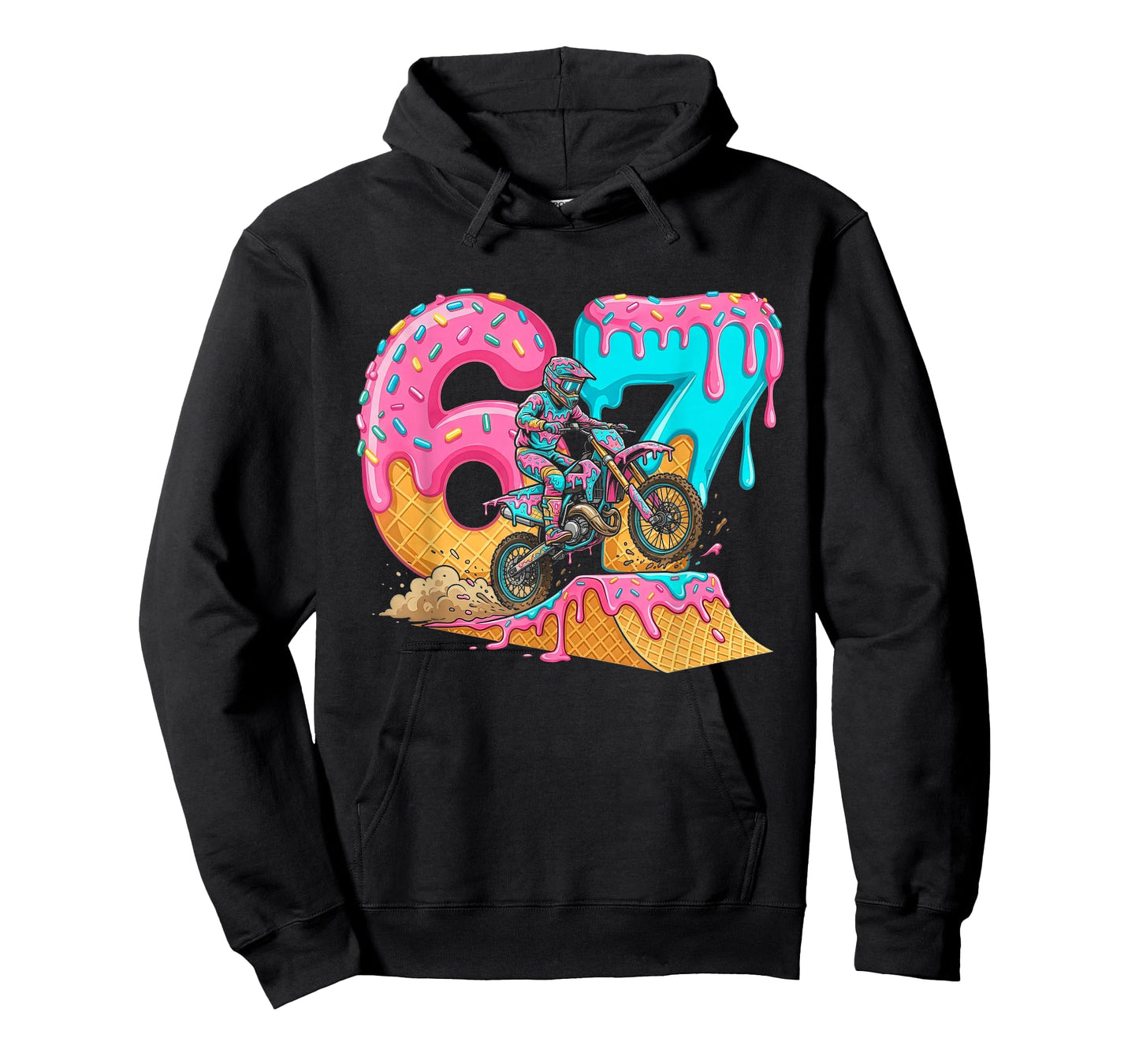 67 Meme Motocross Dirt Bike Drip Funny Number Six Seven T-Shirt