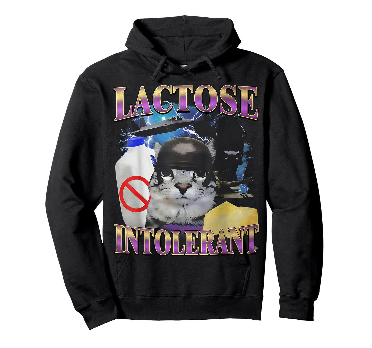 Funny Saying Lactose Intolerant Silly Cat Meme Cat Lover T-Shirt