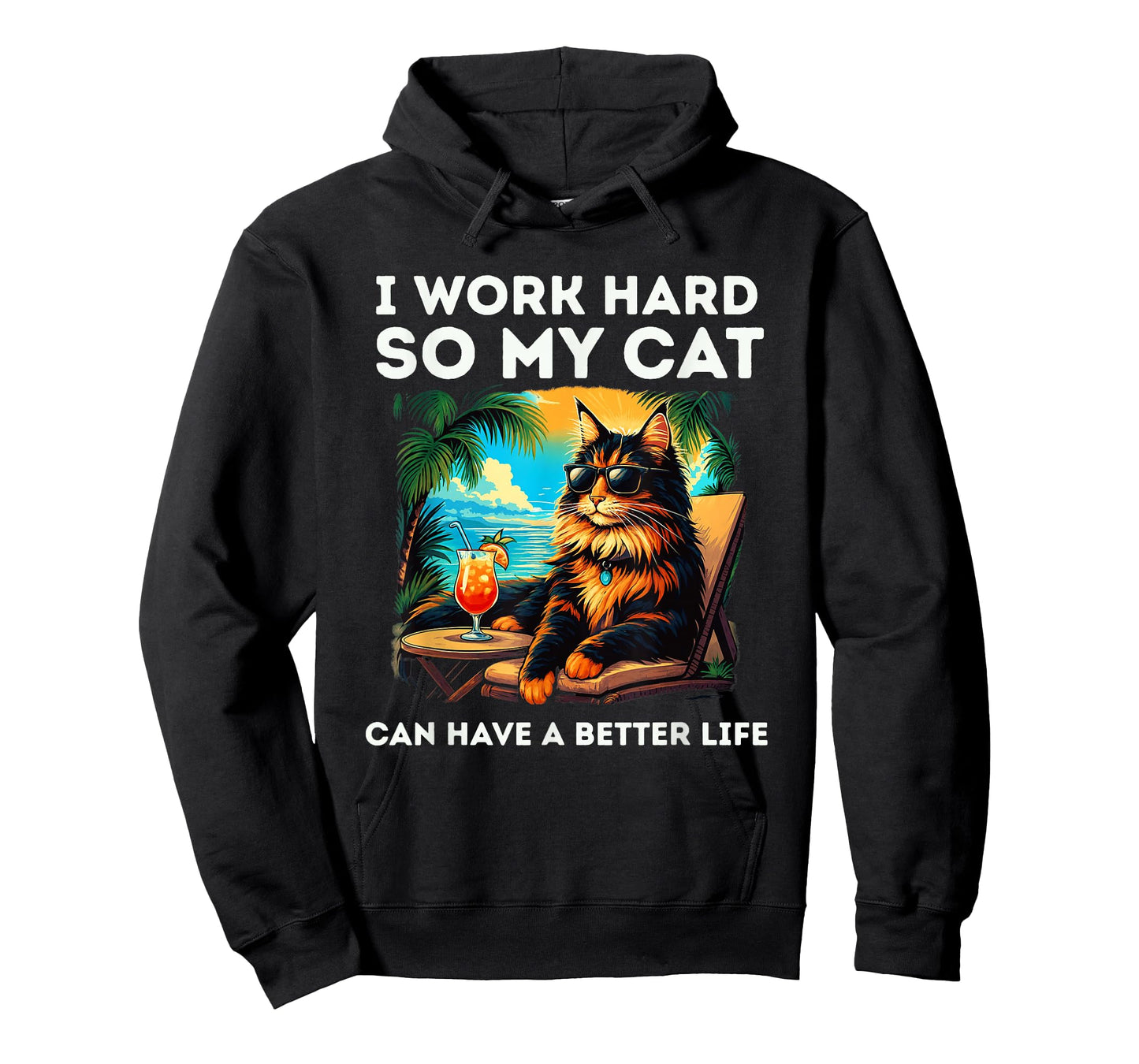 Funny Maine Coon Cat Lover Design I Work Hard Maine Coon Cat T-Shirt