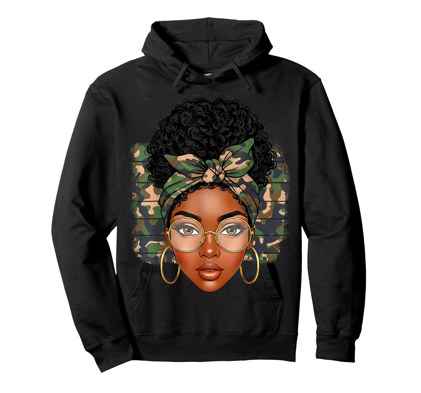 Black History Afro American Melanin Woman Camo Girl Women T-Shirt