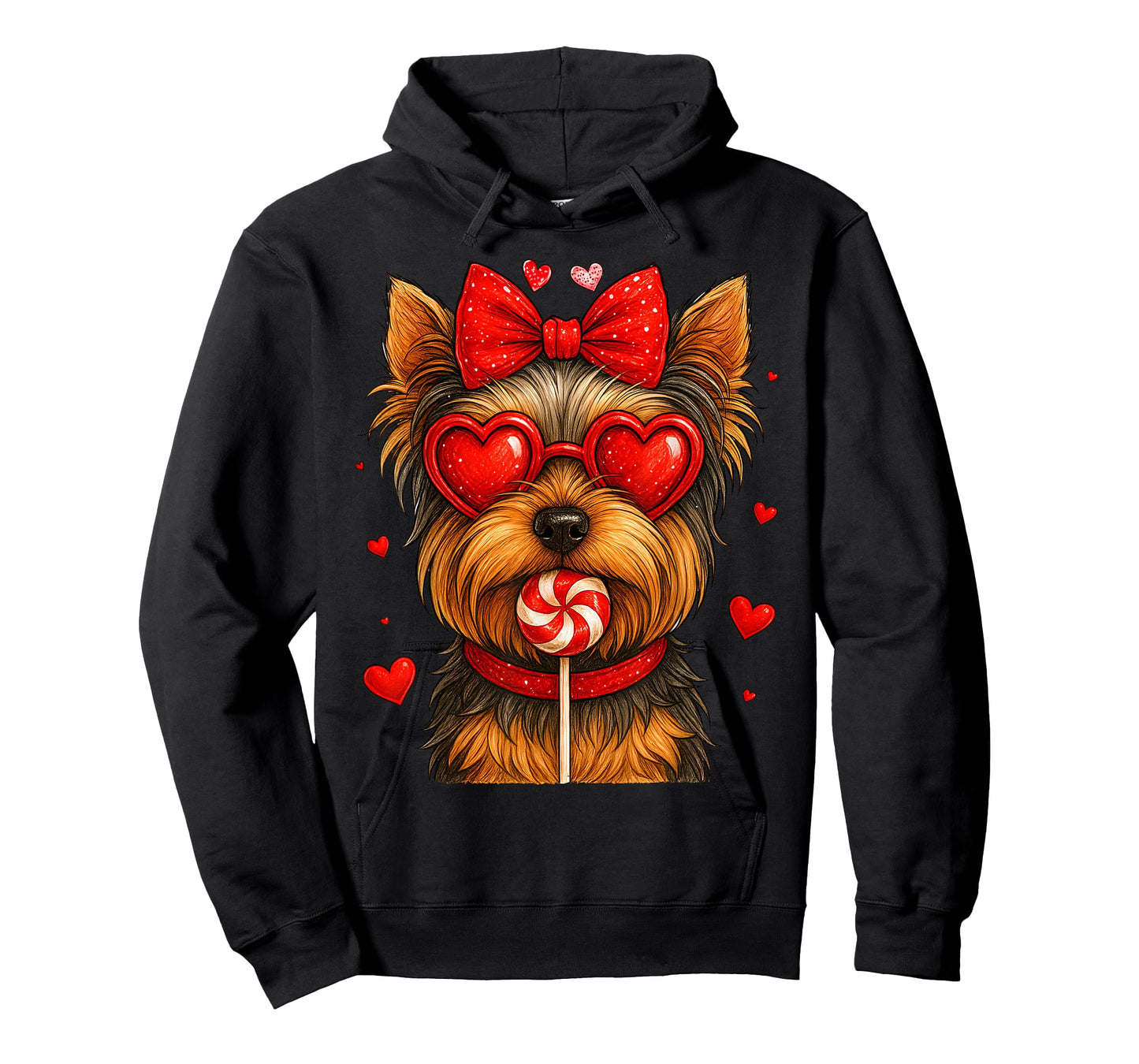 Cute Yorkshire Terrier Yorkie Valentine Heart Candy Kid Girl T-Shirt