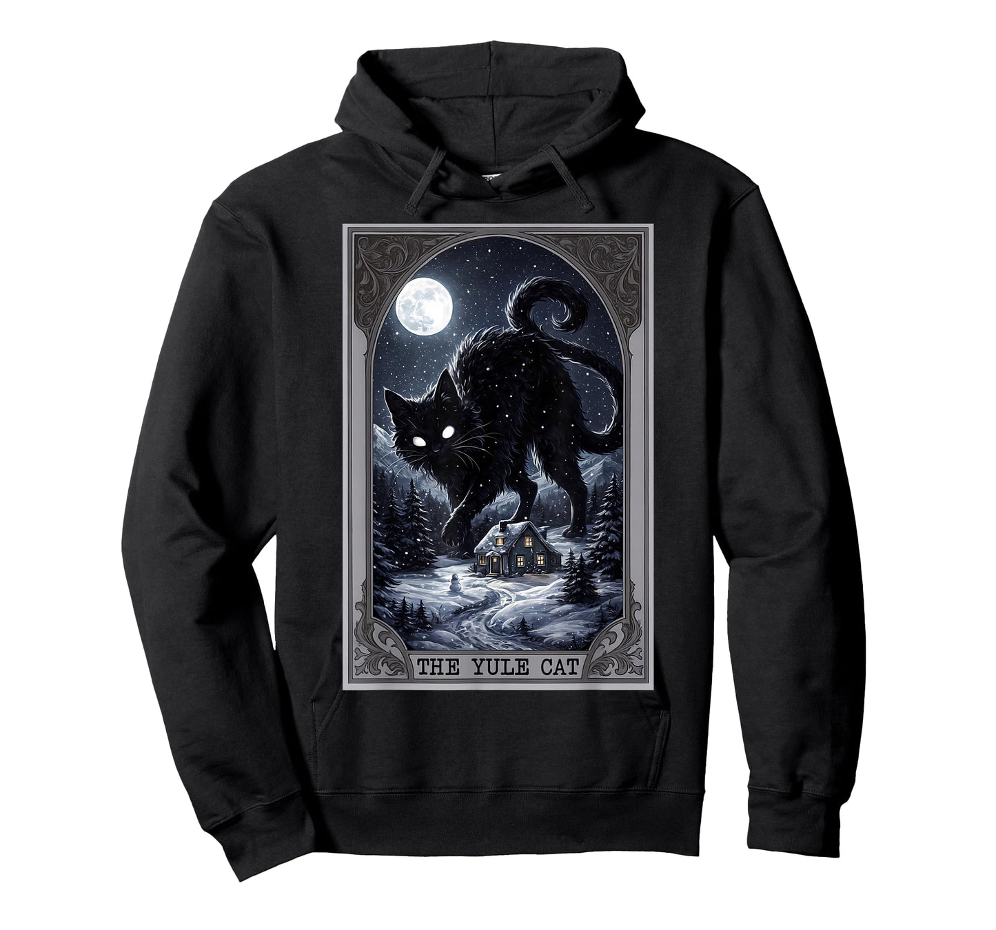 Creepmas Vintage The Yule Cat Tarot Card Dark Christmas T-Shirt