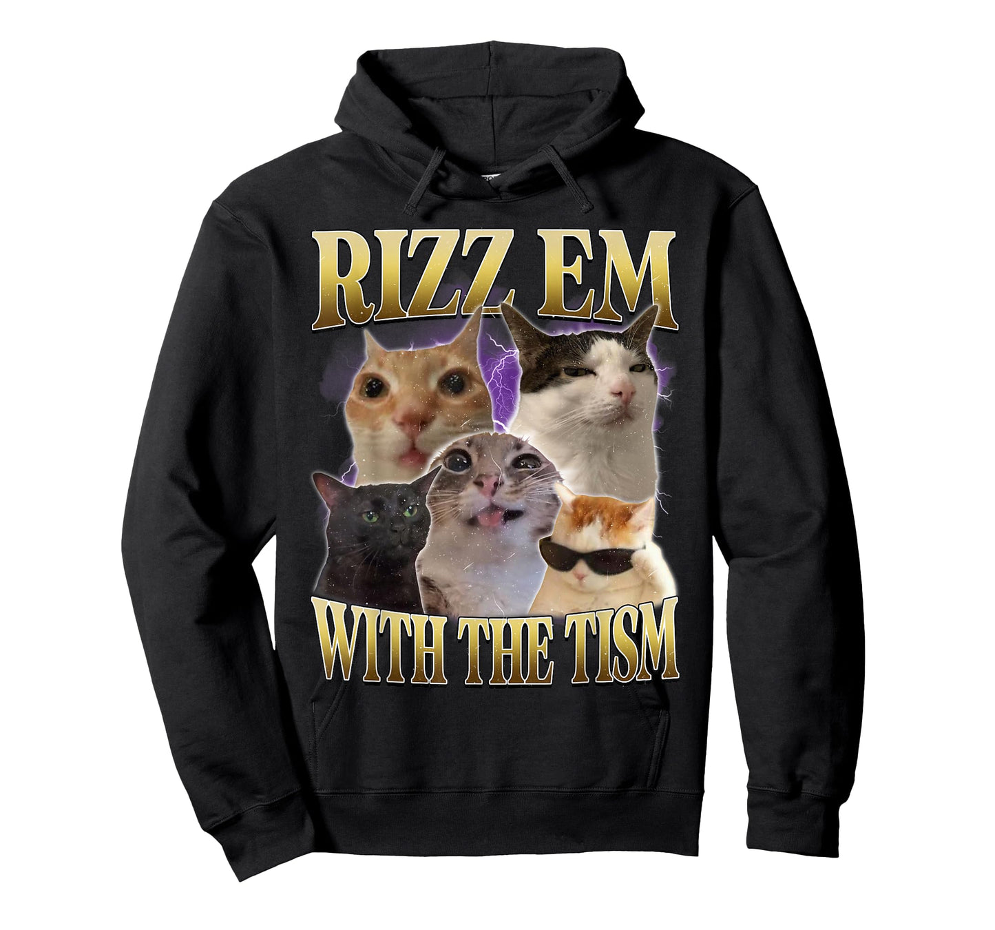 Rizz Em with The Tism Vintage Retro 90s Funny Cat Meme T-Shirt