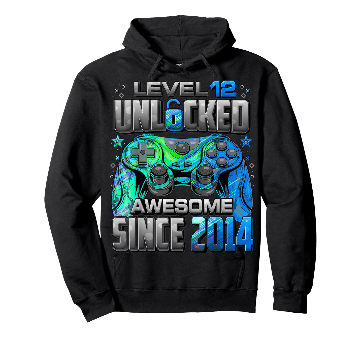 Level 12 Unlocked Awesome Since 2014 12th Birthday Gaming T-Shirt