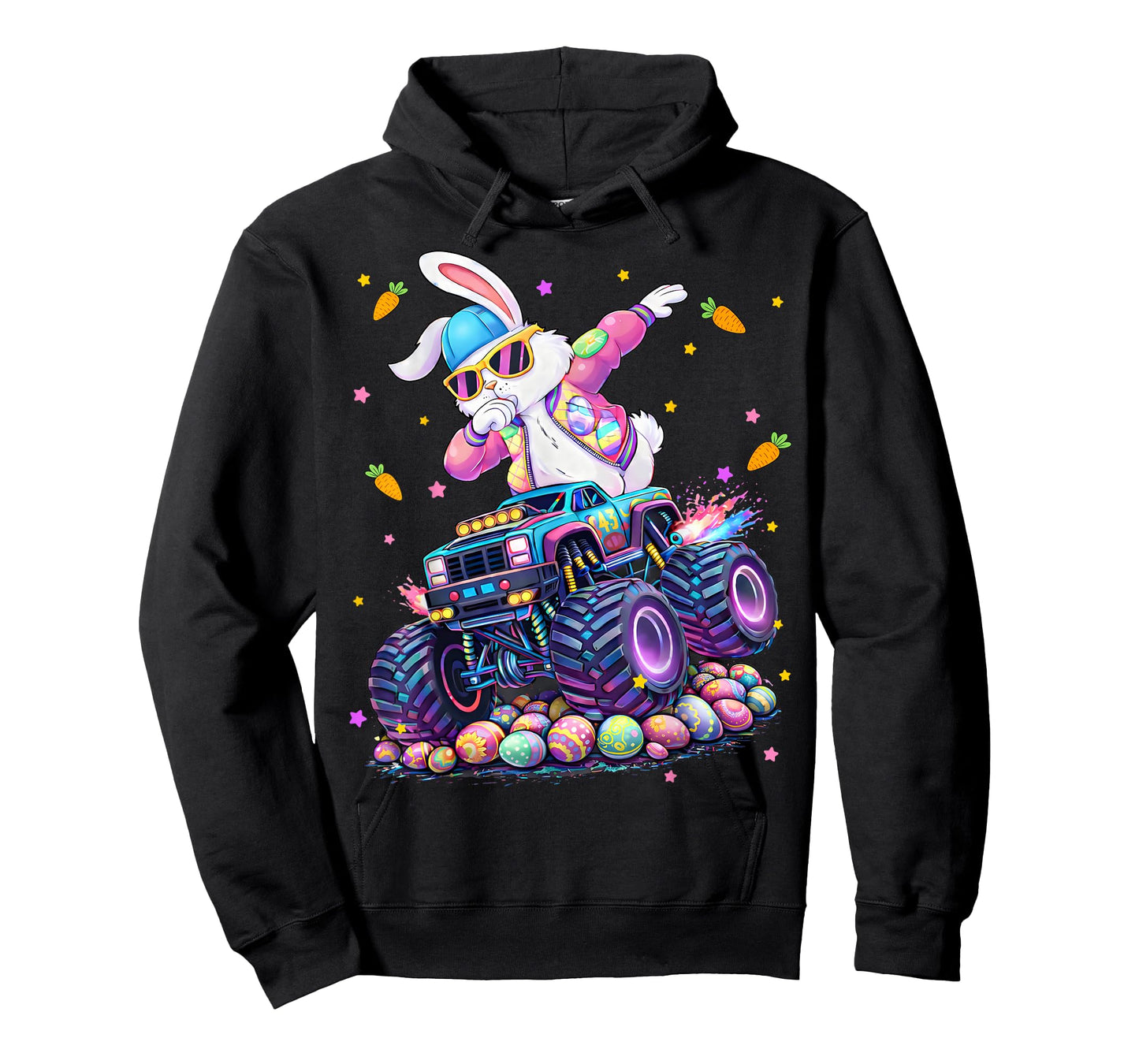 Funny Monster Truck Dabbing Rabbit Easter Bunny Men Boy T-Shirt