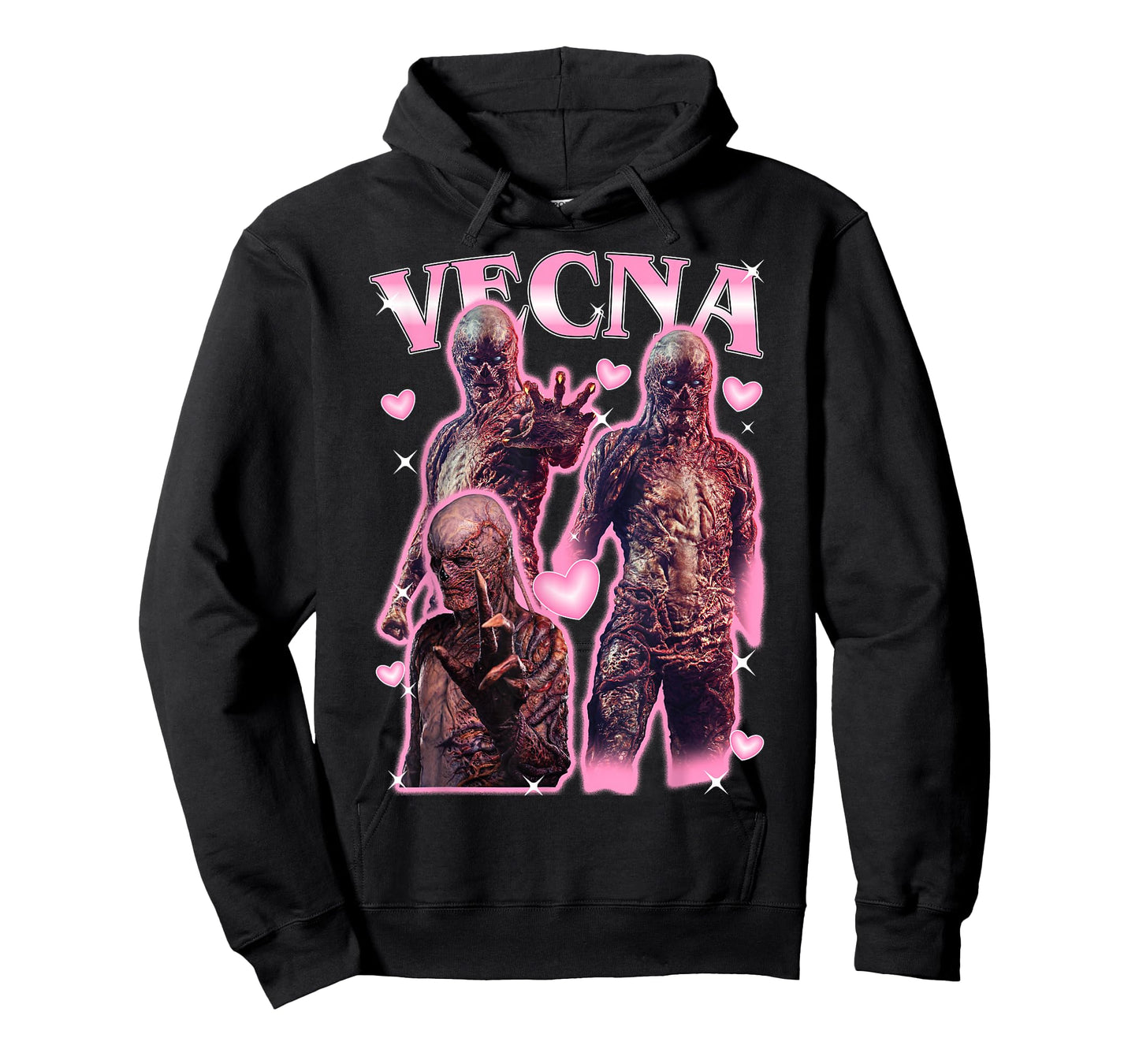 Stranger Things Vecna Monster Form Pink Hearts T-Shirt