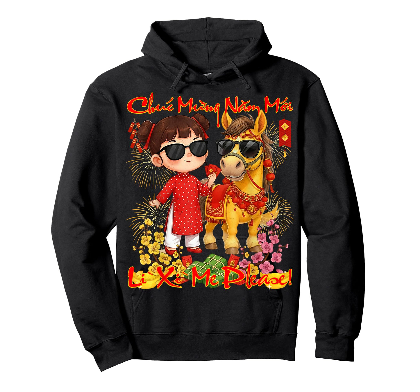 Happy TET Chuc Mung NAM Moi 2026 Li Xi Me Please Kids Girls T-Shirt