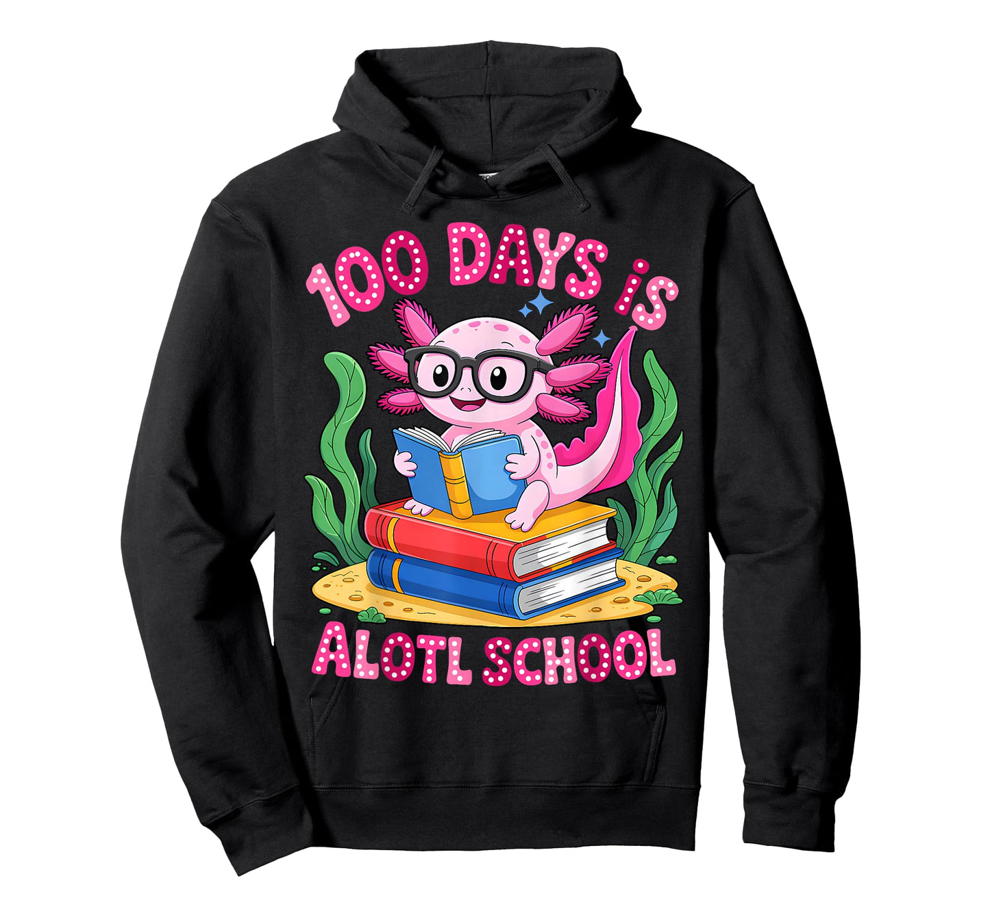 100th Day of School Groovy 100 Days is Alotl School Axolotl T-Shirt