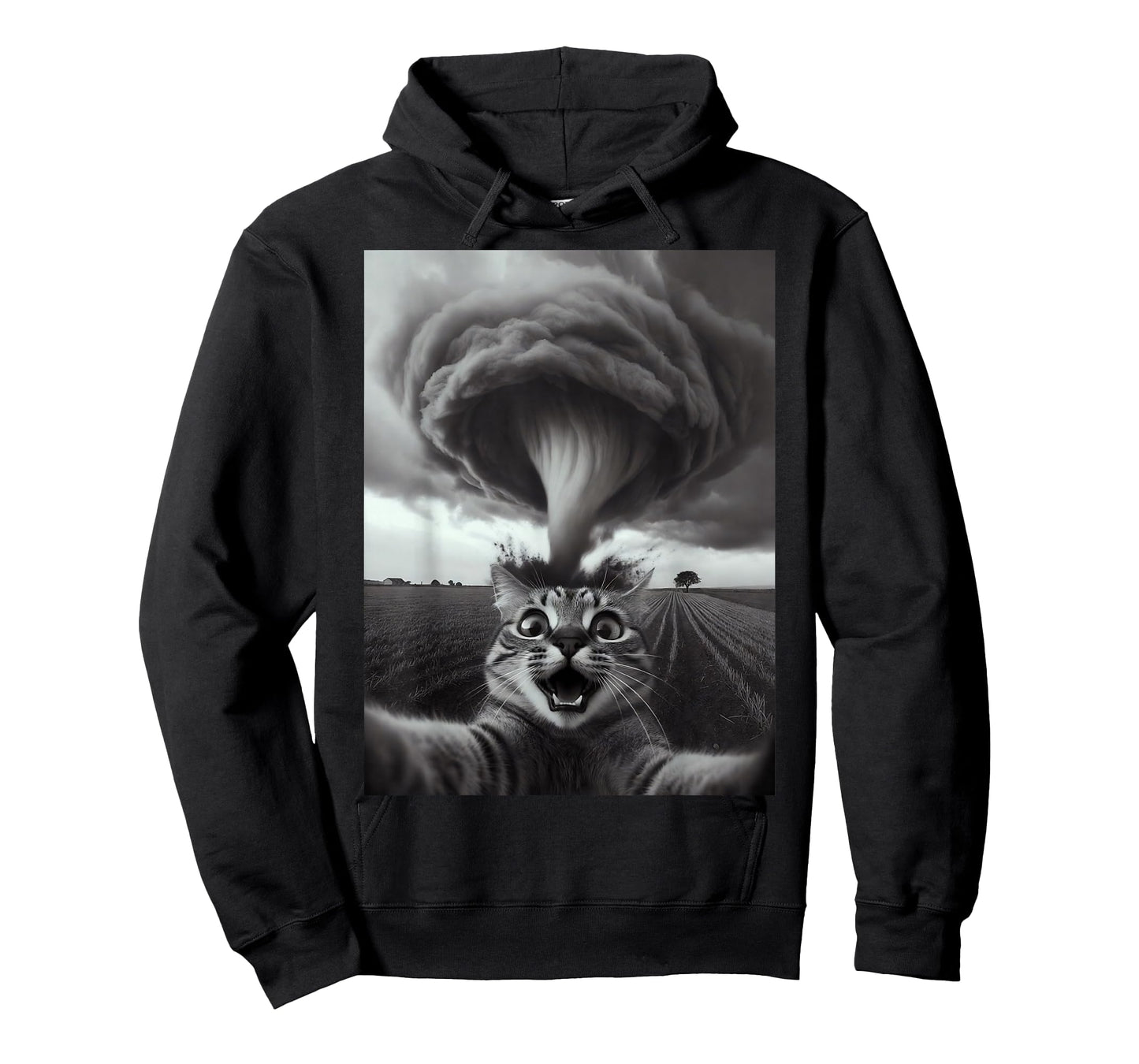 Funny Tornado Selfie Cat Meme – Cute Storm Weather Humor T-Shirt
