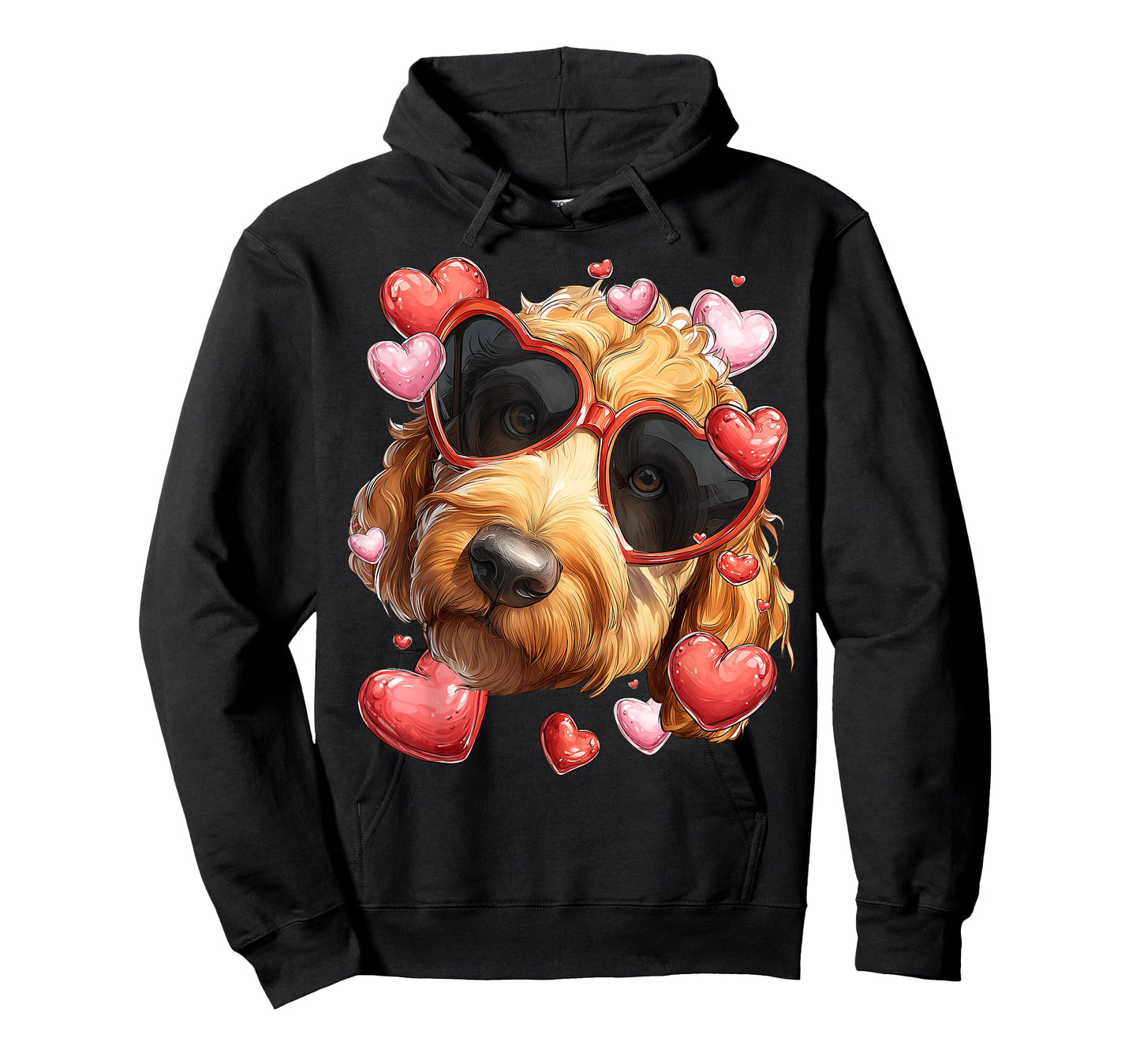 Golden Doodle Dog Goldendoodle Valentine's Day Heart T-Shirt