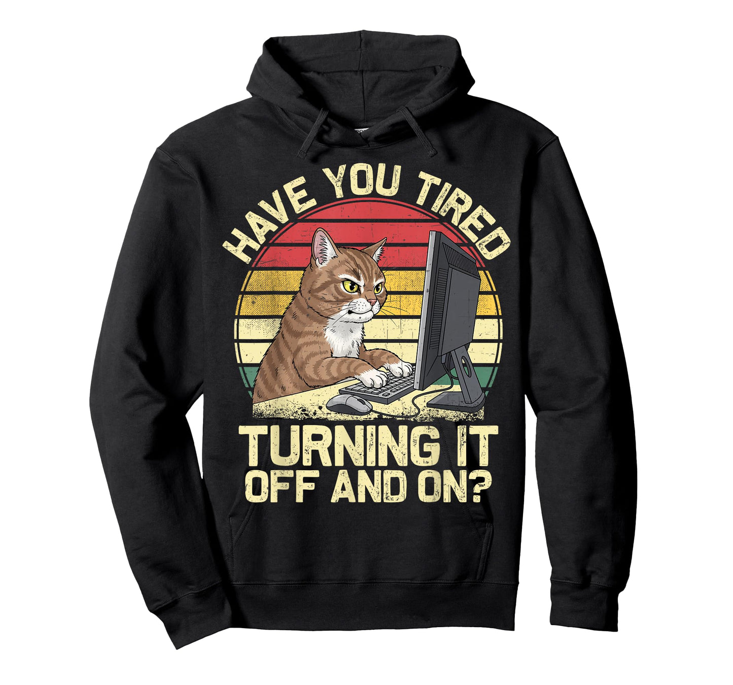 Cat Tech Engineer Support Humor Tech Computer IT Guy T-Shirt