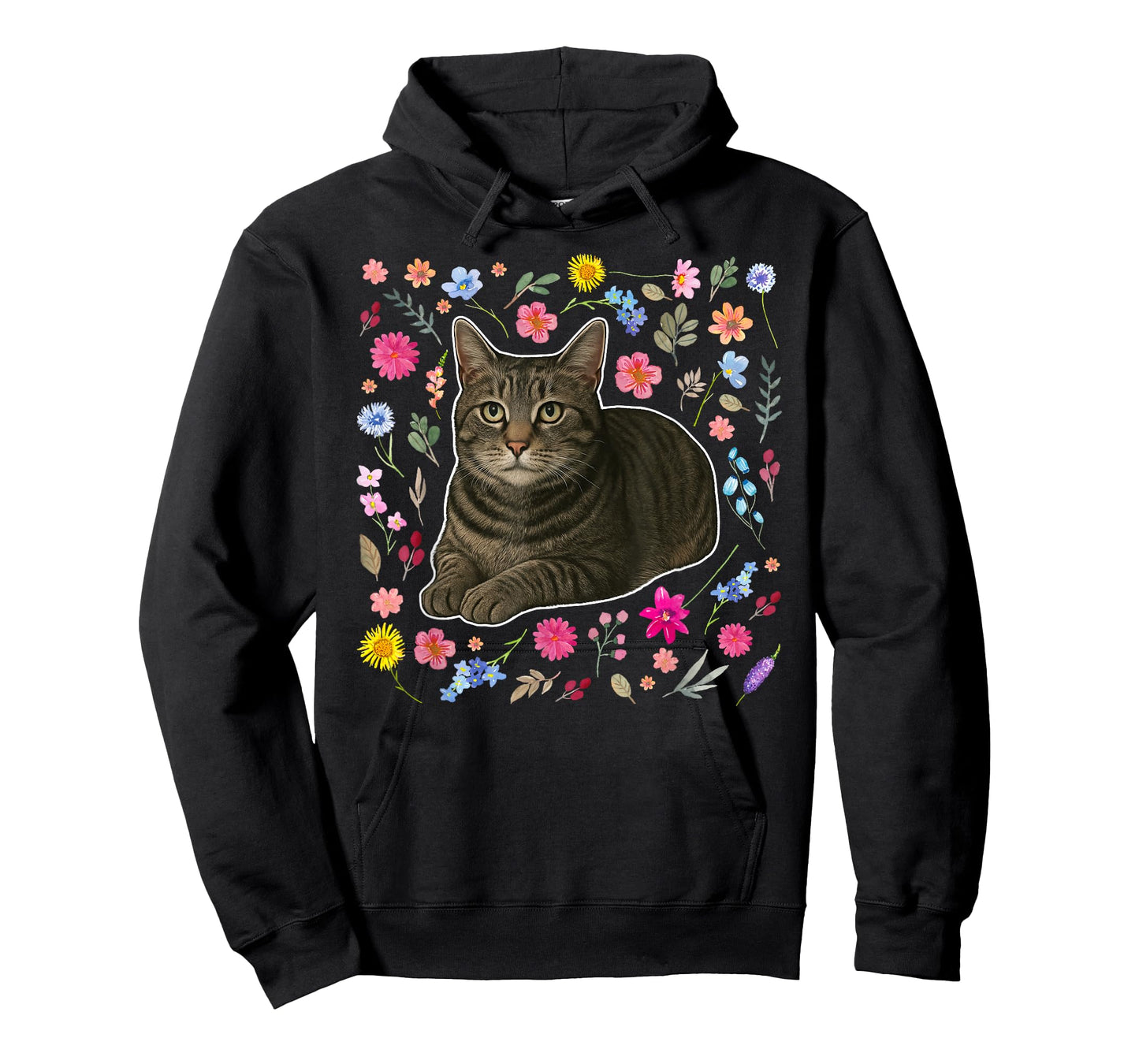 Gray Tabby Cat Owner Flowers Grey Tabby Cat Lover T-Shirt