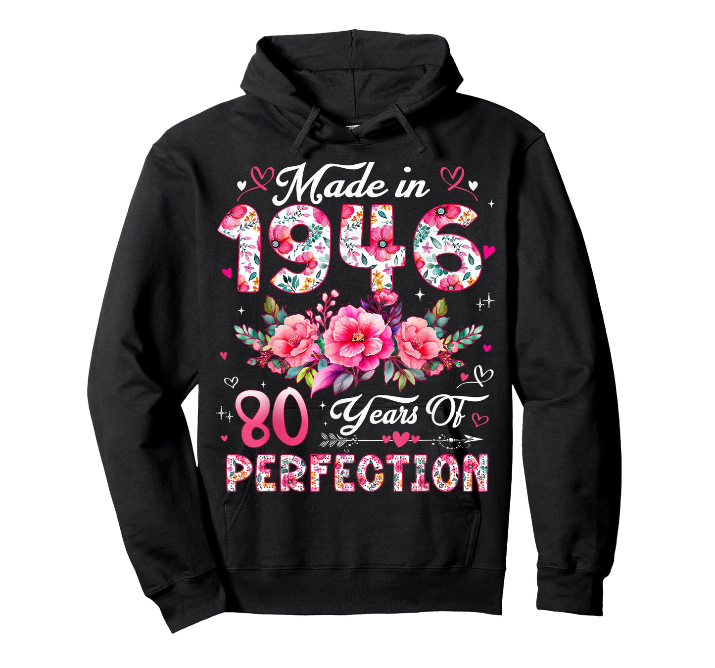 80 Year Old Made in 1946 Floral 80th Birthday Women T-Shirt