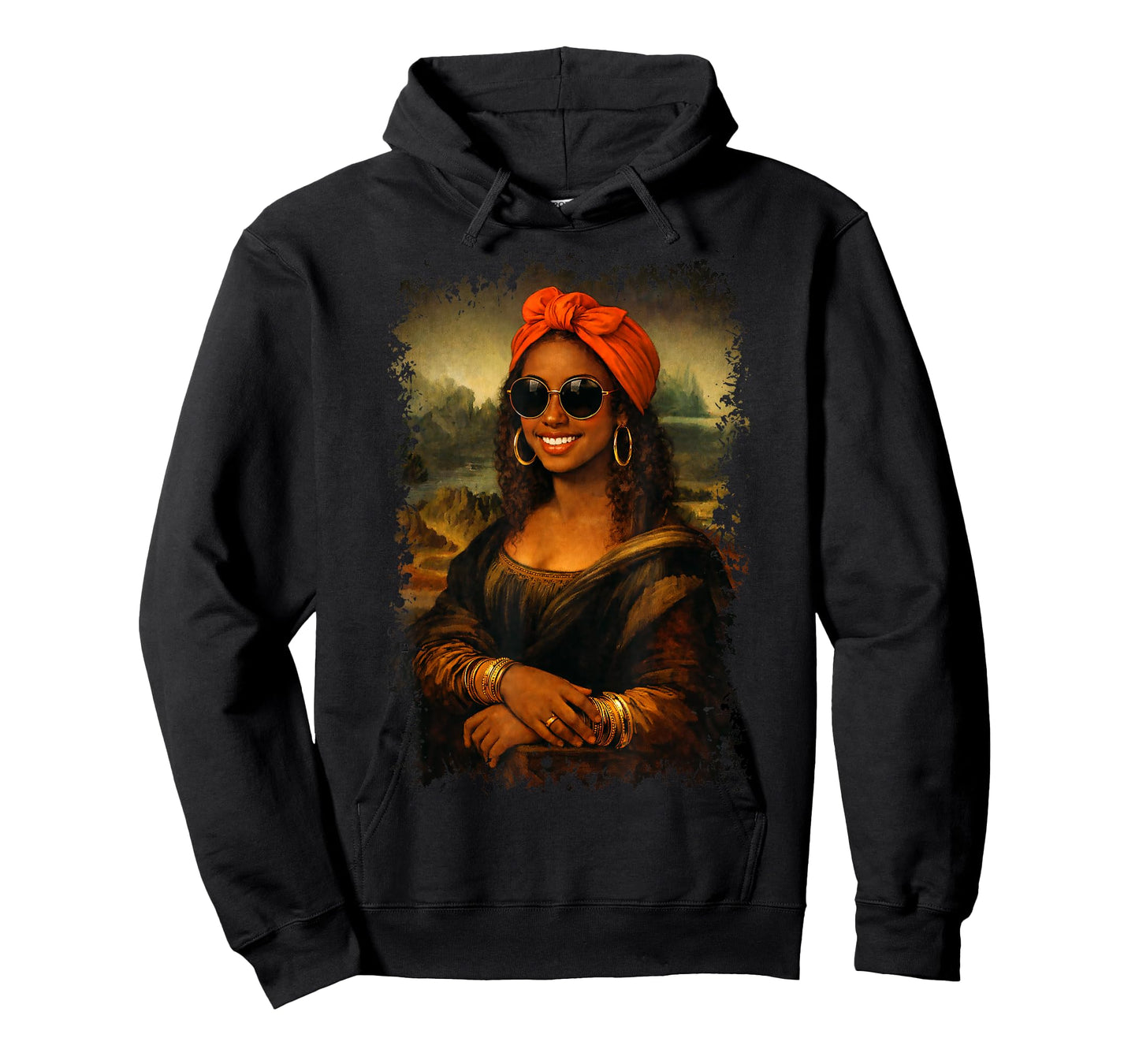 Black Mona Lisa African American Afro Black History Month T-Shirt