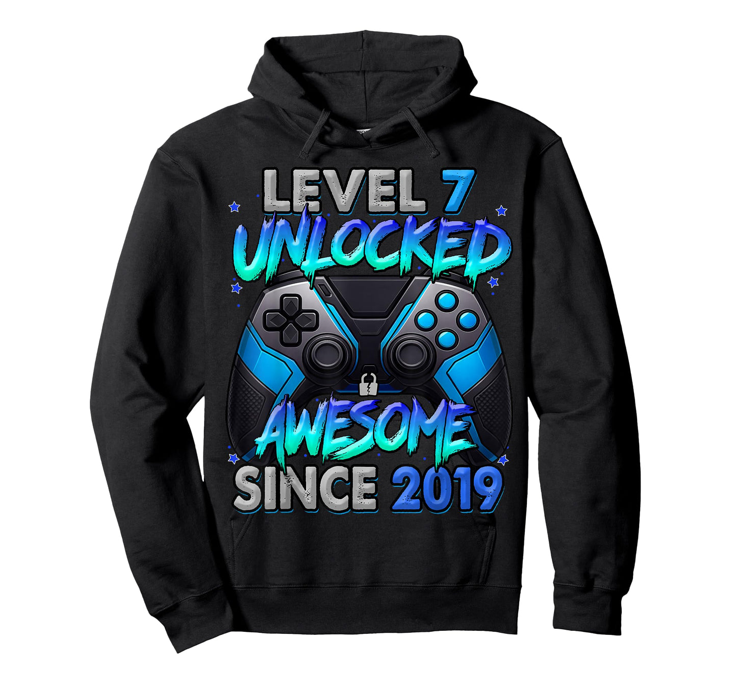 Level 7 Unlocked Awesome Since 2019 7th Birthday Gaming T-Shirt