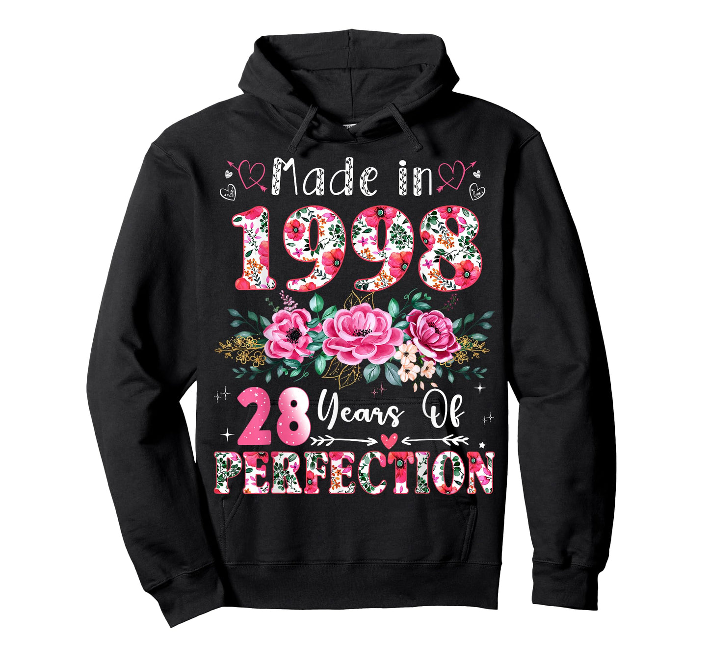 28 Year Old Made in 1998 Floral 28th Birthday Women T-Shirt