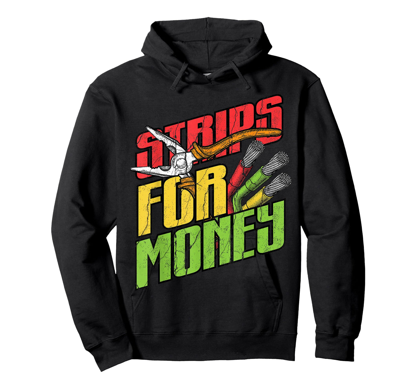 Funny Electrician Lineman Strips for Money Electrical Worker T-Shirt