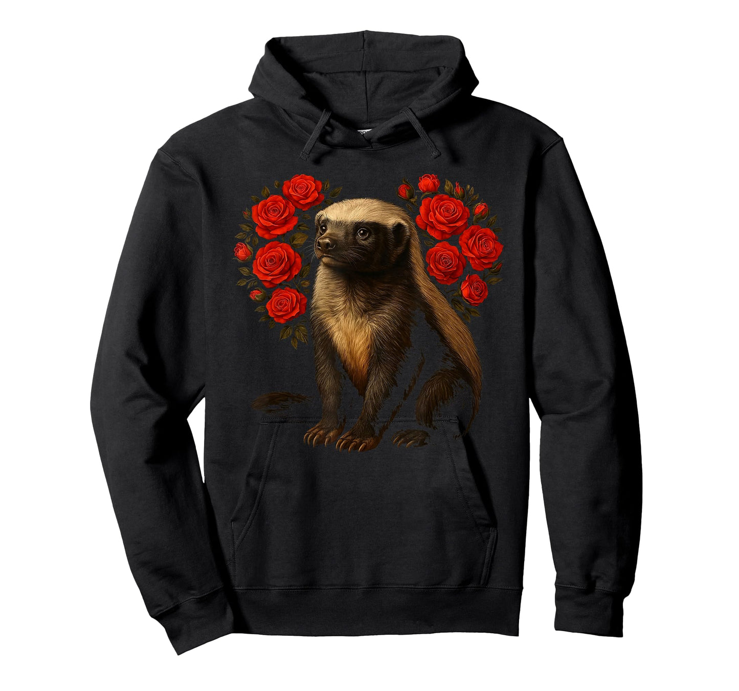 Cute Honey Badger Valentines Floral Heart Funny Cat Lovers T-Shirt