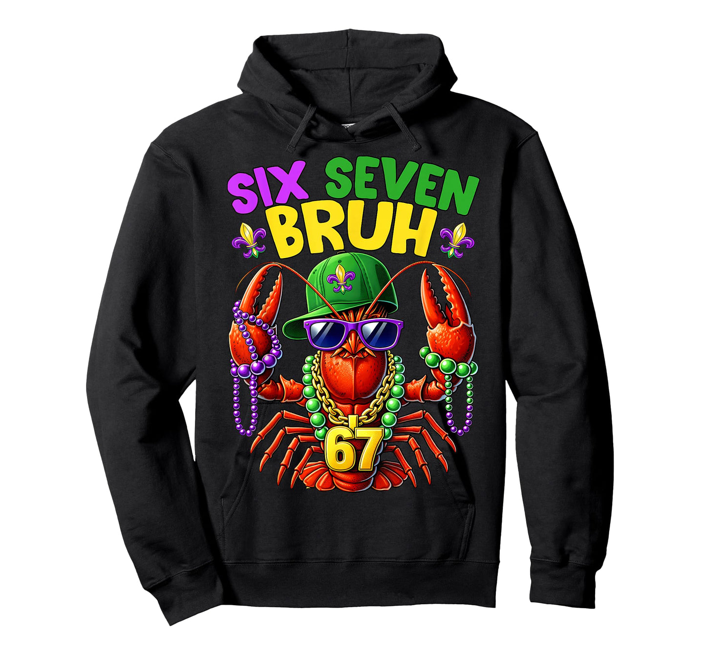 67 Mardi Gras Crawfish Costume Beads Six Seven Carnival Kids T-Shirt