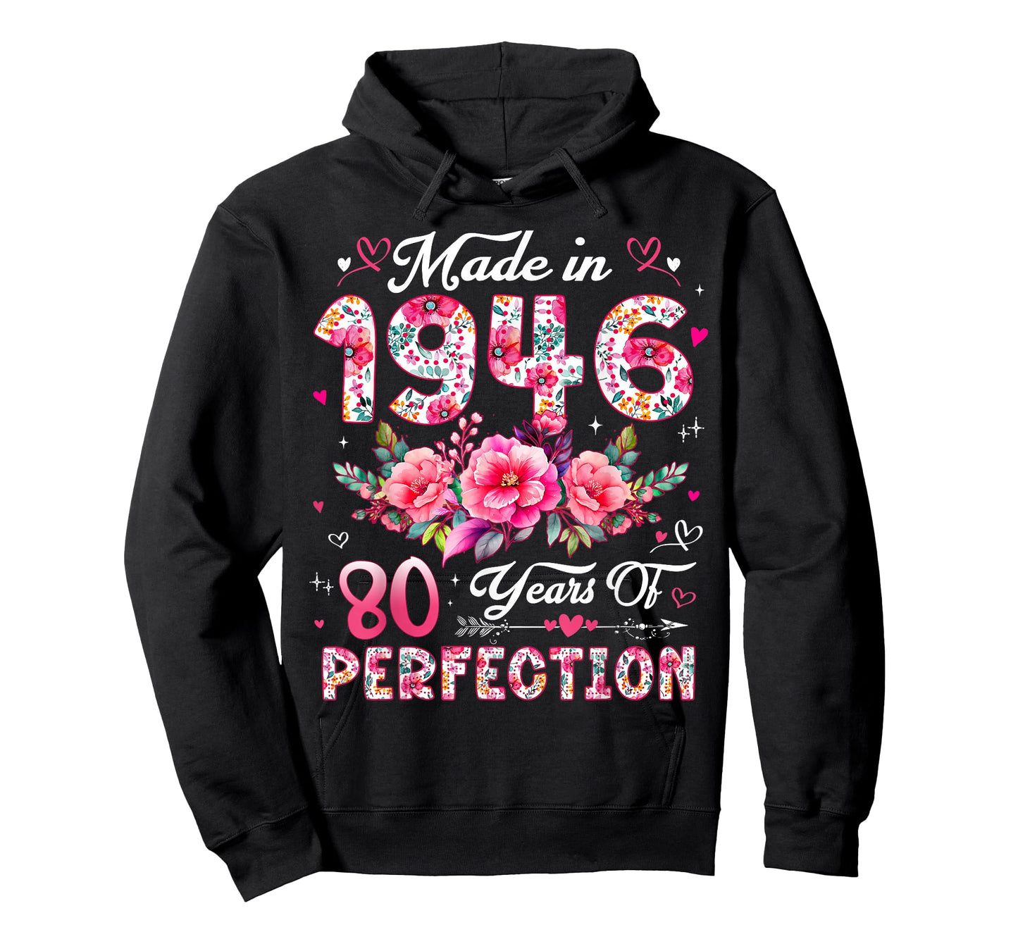 80 Year Old Made in 1946 Floral 80th Birthday Women T-Shirt