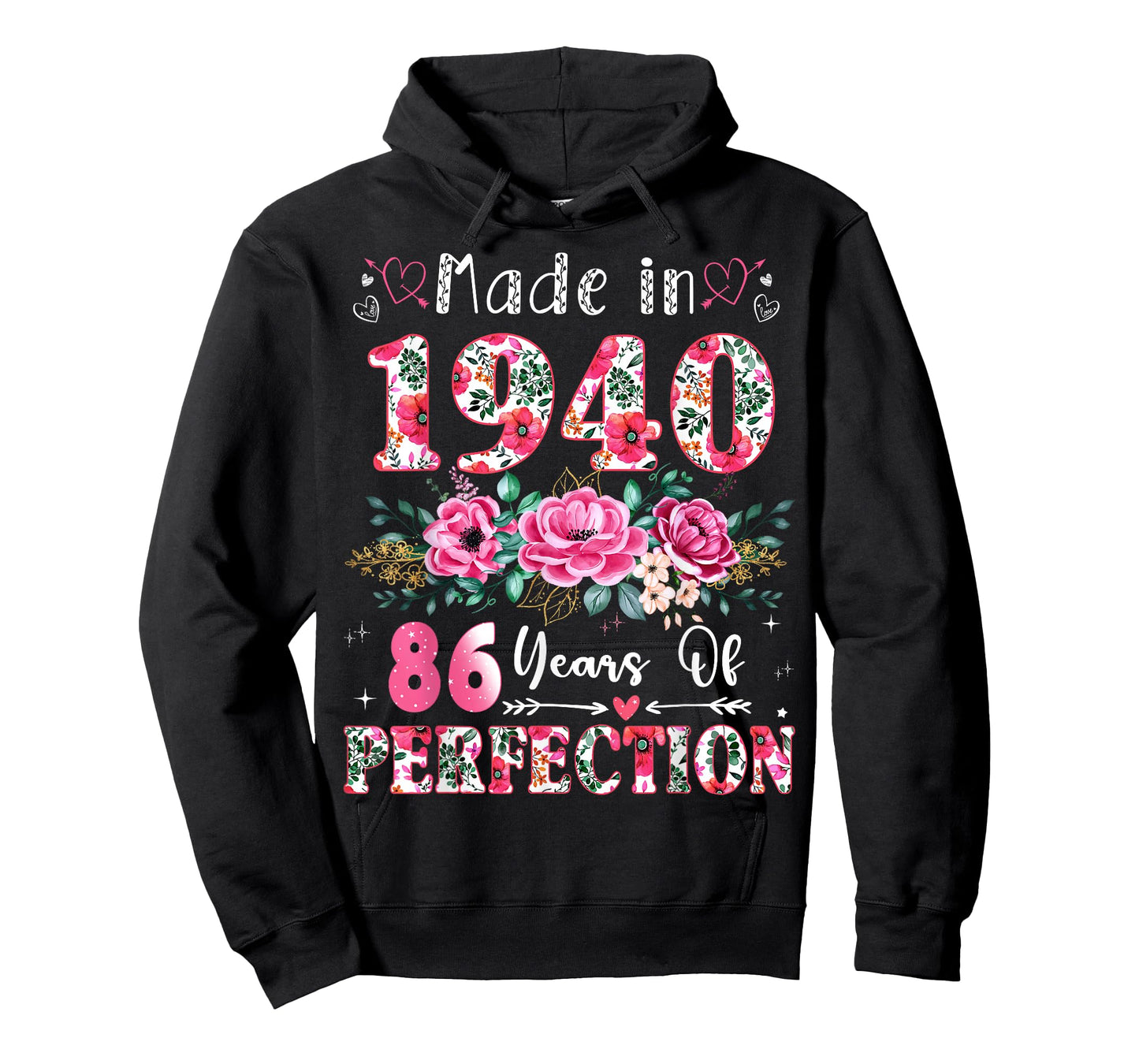 86 Year Old Made in 1940 Floral 86th Birthday Women T-Shirt