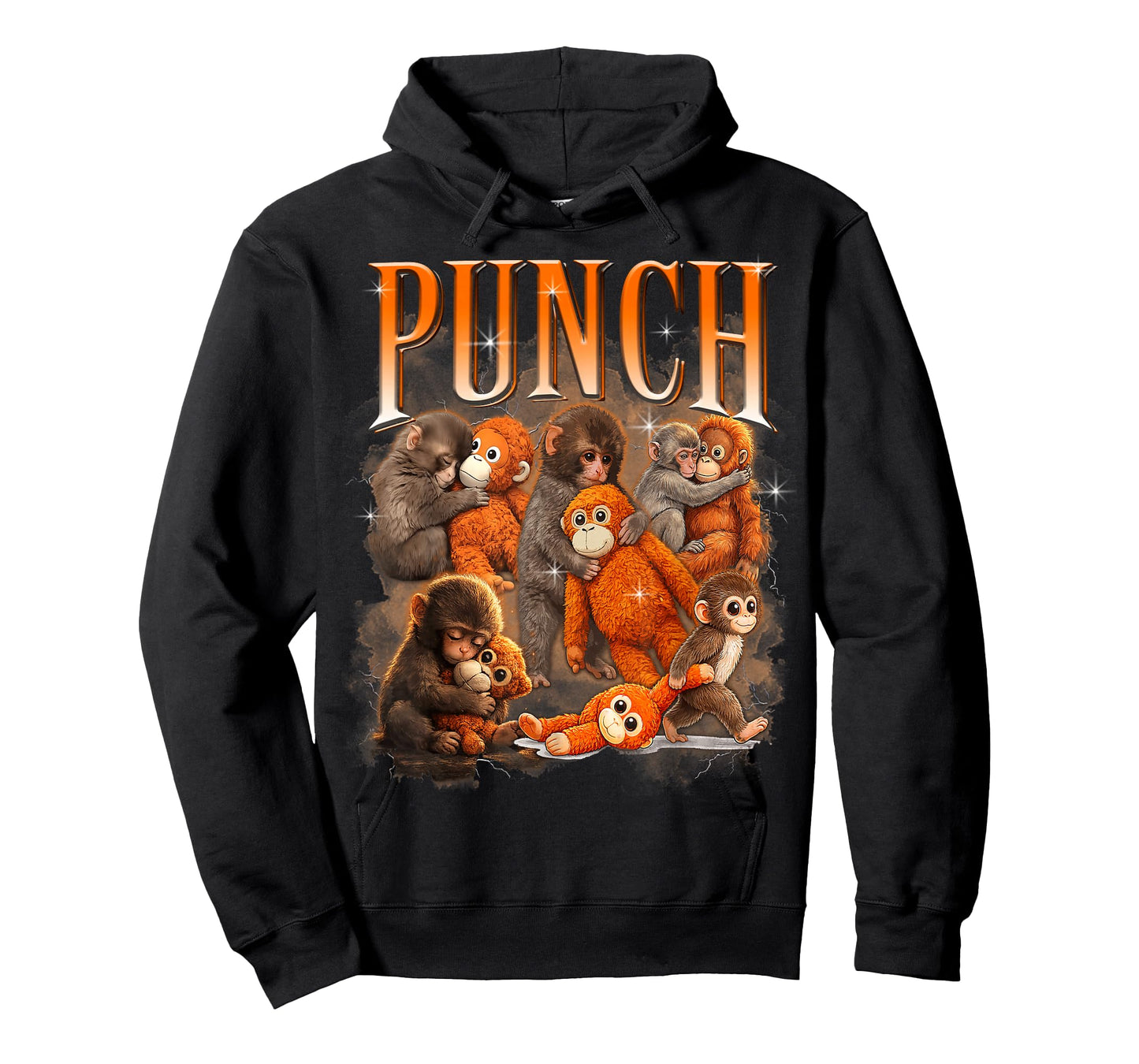 Cute Baby Monkey Named Punch Plush Hugging Bootleg T-Shirt