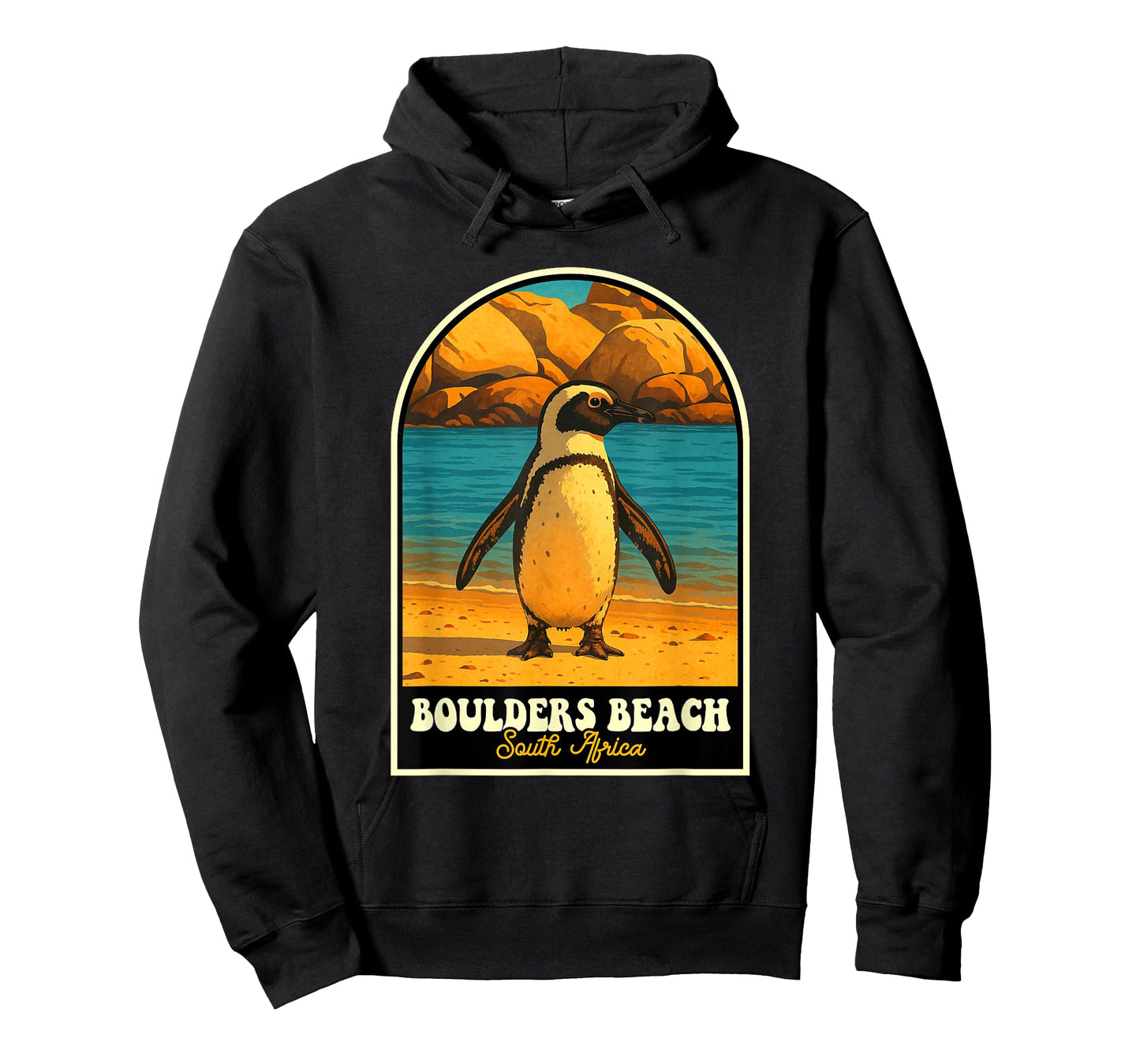 Boulders Beach South Africa Vintage Penguin Travel Art T-Shirt