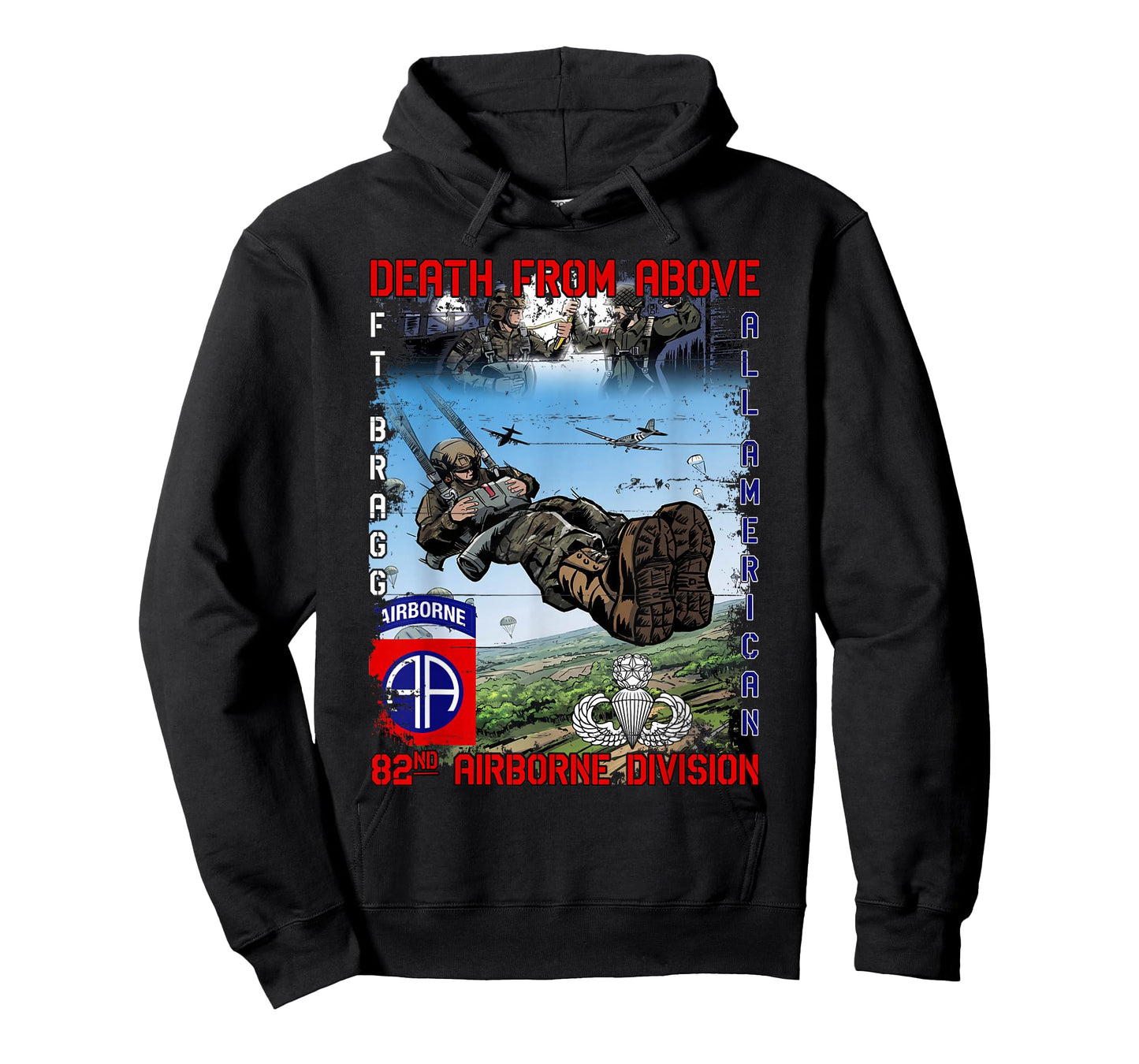 82nd Airborne Division Paratrooper Fort Bragg Jump Wings T-Shirt