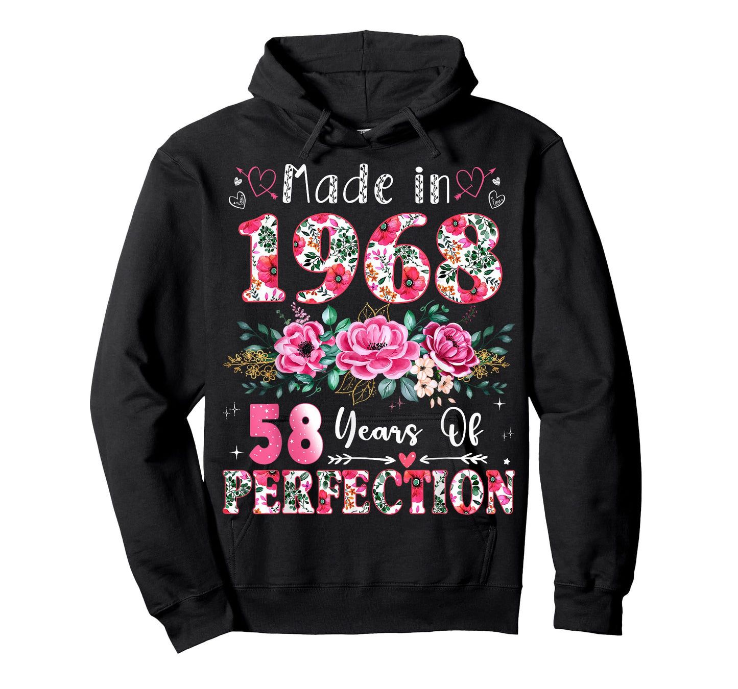 58 Year Old Made in 1968 Floral 58th Birthday Women T-Shirt