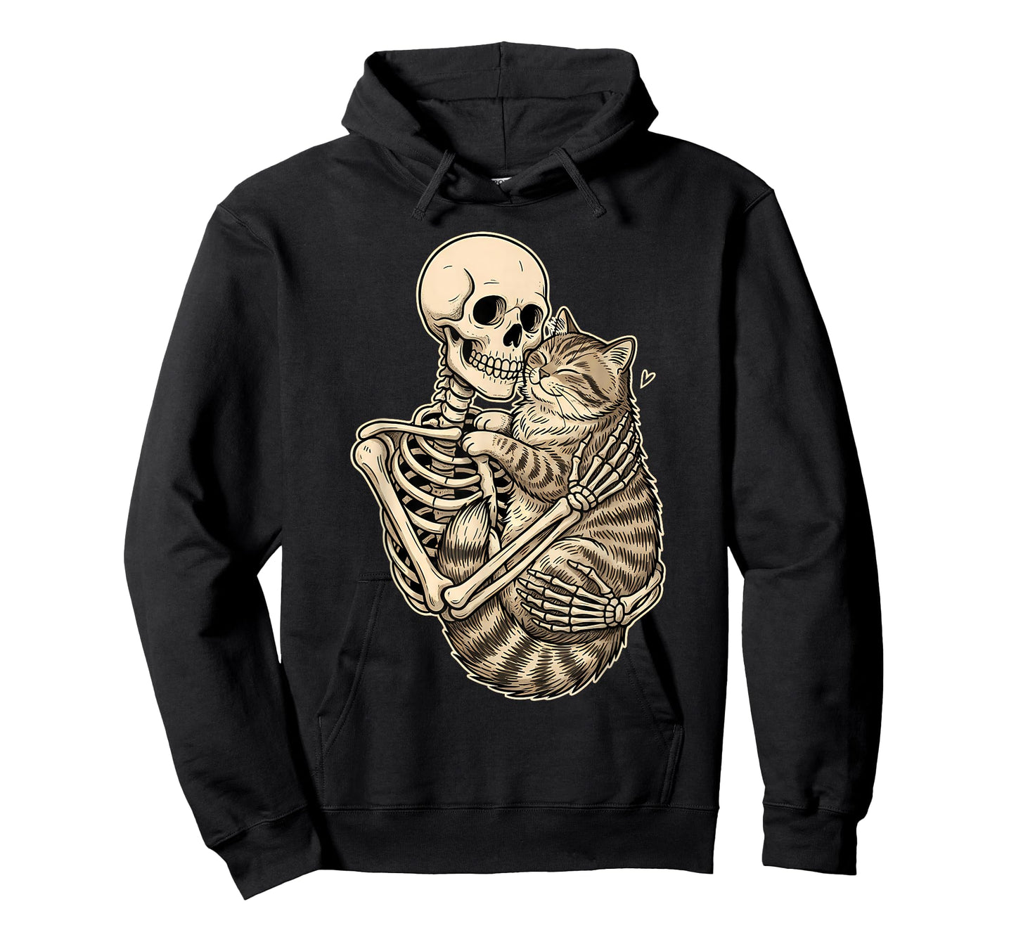 Skeleton Hugging Cat Kitten Kitty Lover Pet Mom Cat Dad T-Shirt