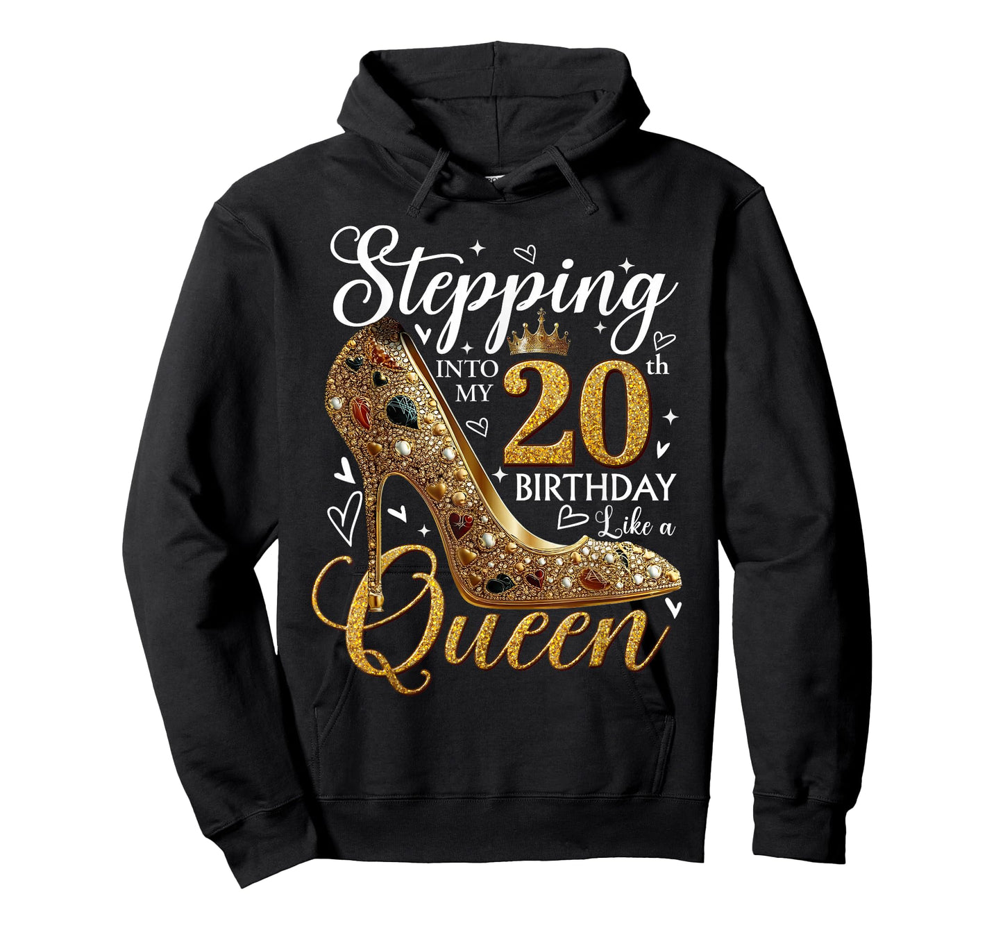 Stepping Into My 20th Birthday Queen Women Girls 20 Year Old T-Shirt