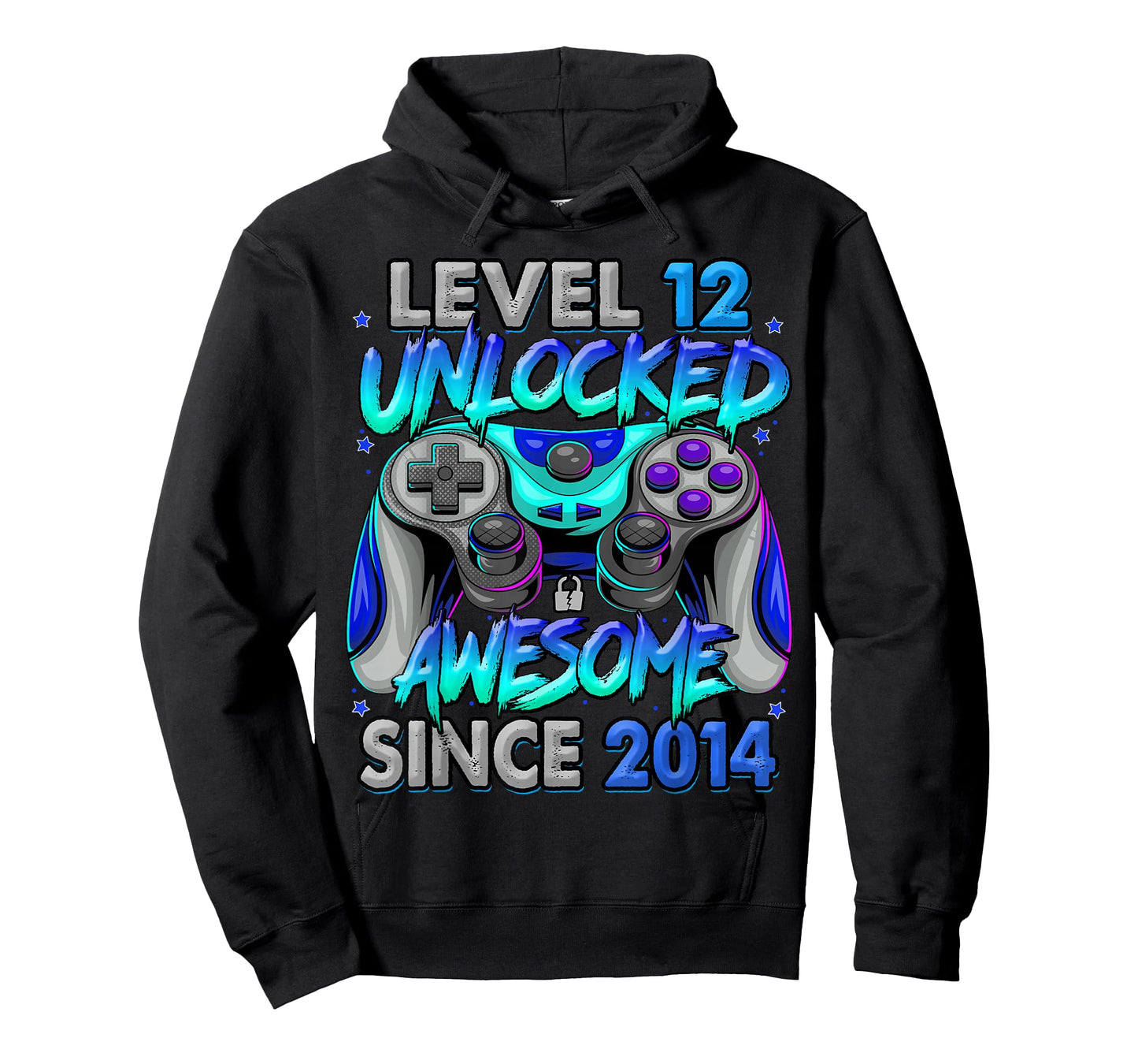 Level 12 Unlocked Awesome Since 2014 12th Birthday Gaming T-Shirt
