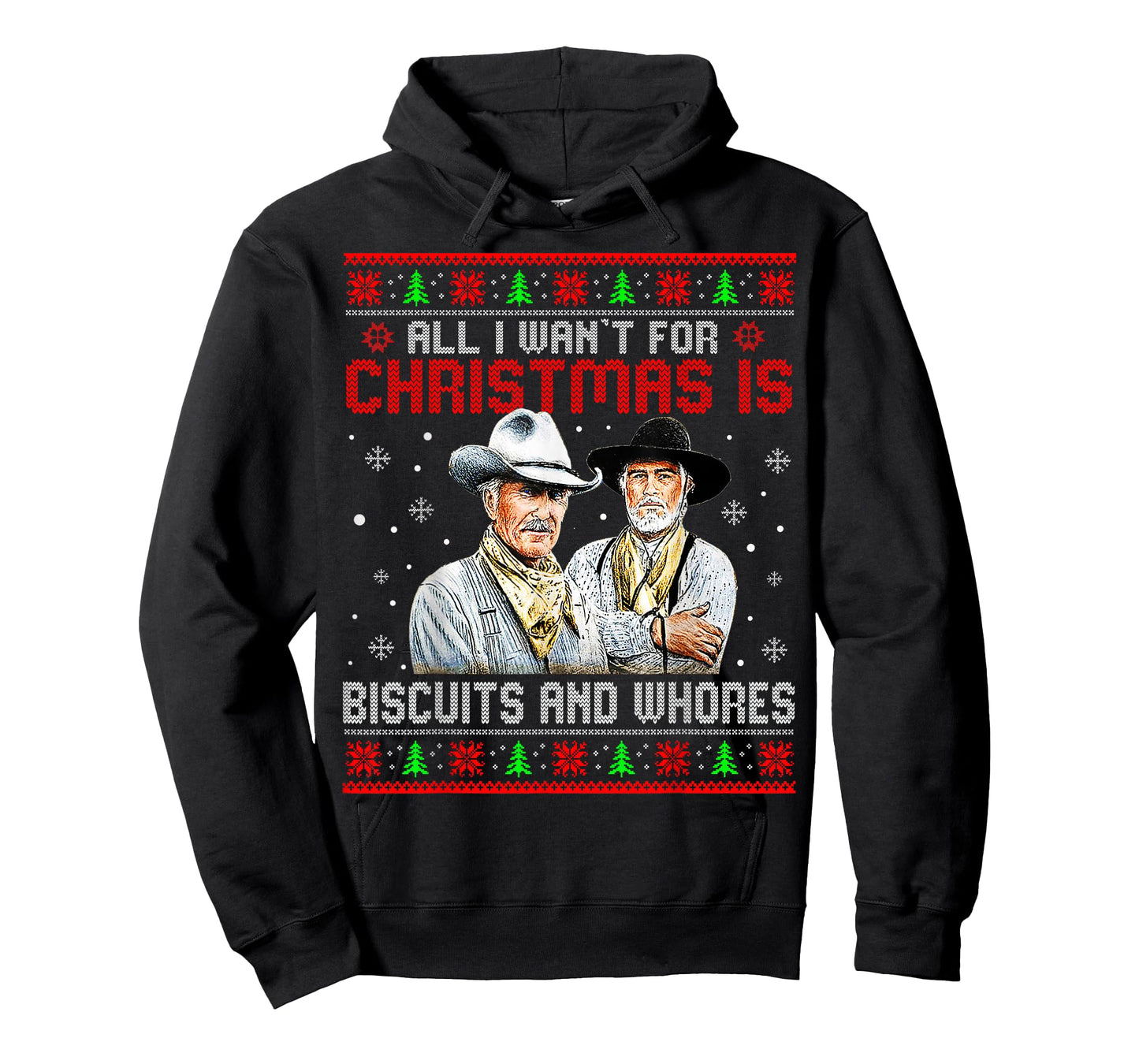 Western Cowboys Biscuits and Whores Christmas Ugly Sweater T-Shirt